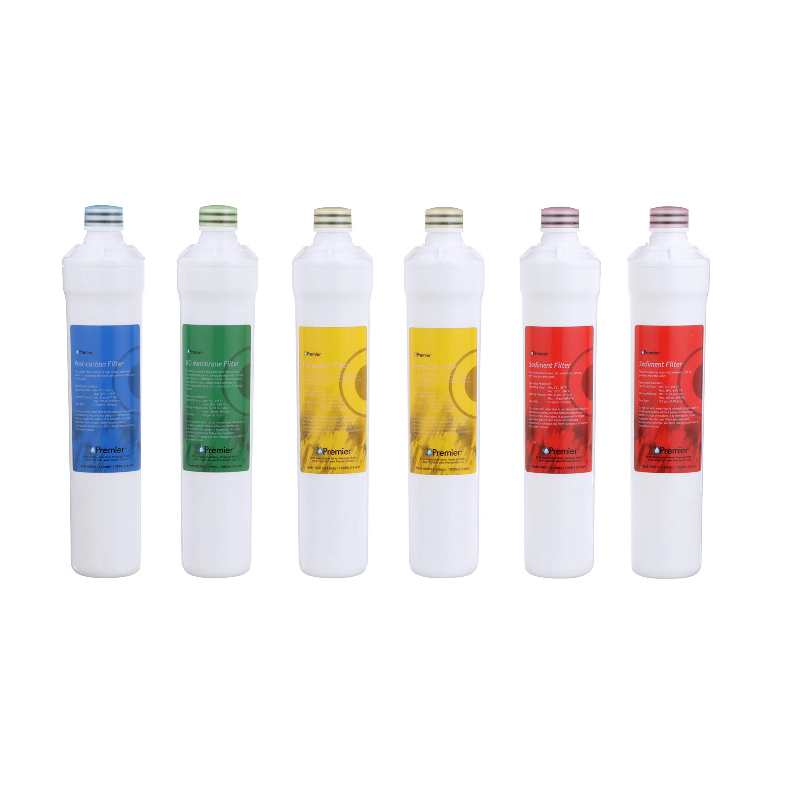 Watts PremierWP531155 RO Pure Reverse Osmosis Water Filter Replacement Kit, Multi, 6 Pack