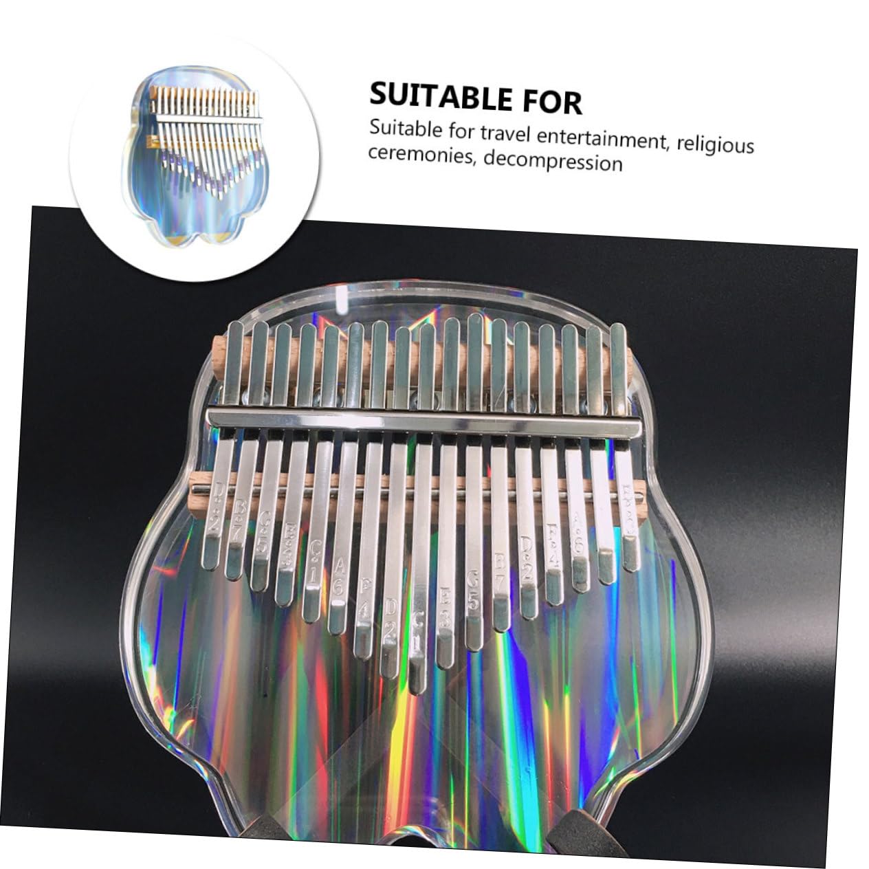 Yardwe 1 Set Mini Kalimba Acrilico Trasparente Strumento Musicale Portatile per Principianti e Adulti Guida All Apprendimento Inclusa Design Elegante e Duraturo Strumenti Musicali