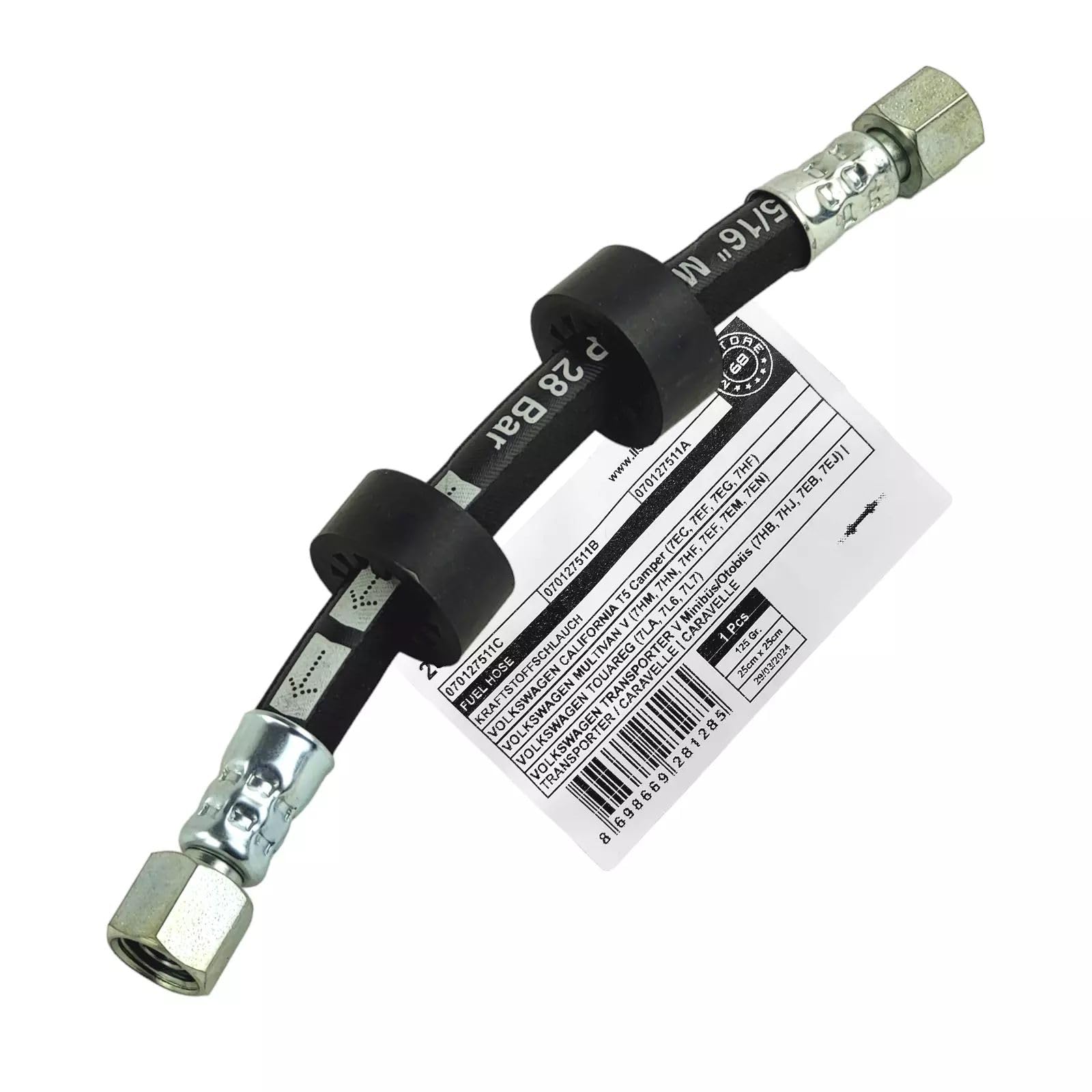 LLS-GERMANY Manguera de combustible compatible con VW Multi-van T5 2.5 TDI (130-174 CV) 4.-motion 2003 – 2009 – OEM 070127511C 070127511A 070127511B – Alta presión diesel conducto duradero