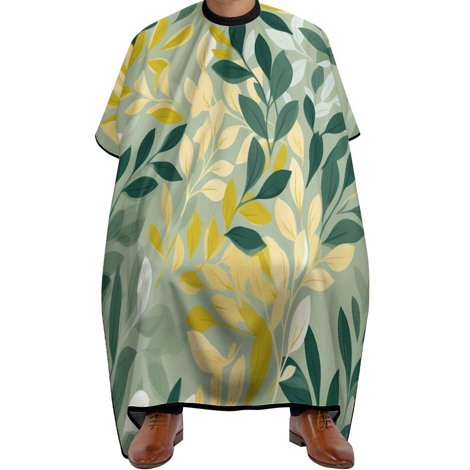 Boho Green Plants Leaves Hair Cutting Cape for Men Women Waterproof Barber Cape Adjustable Salon Haircut Capes