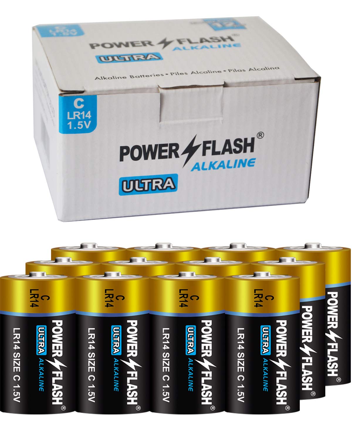 UltraPro Domestic and Industrial Alkaline Batteries, Long Life C-Cell Batteries (6 Pack) Voltage stabilized at 1.5V, Innovative Explosion-Proof and Leak-Proof Design, 10-Year Warranty