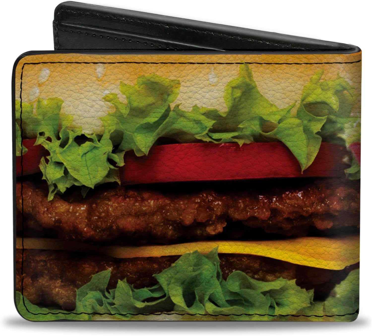 Buckle-Down Men's PU Bifold Wallet-Hamburger Vivid, Multicolor, 4.0" x 3.5" - Image 2