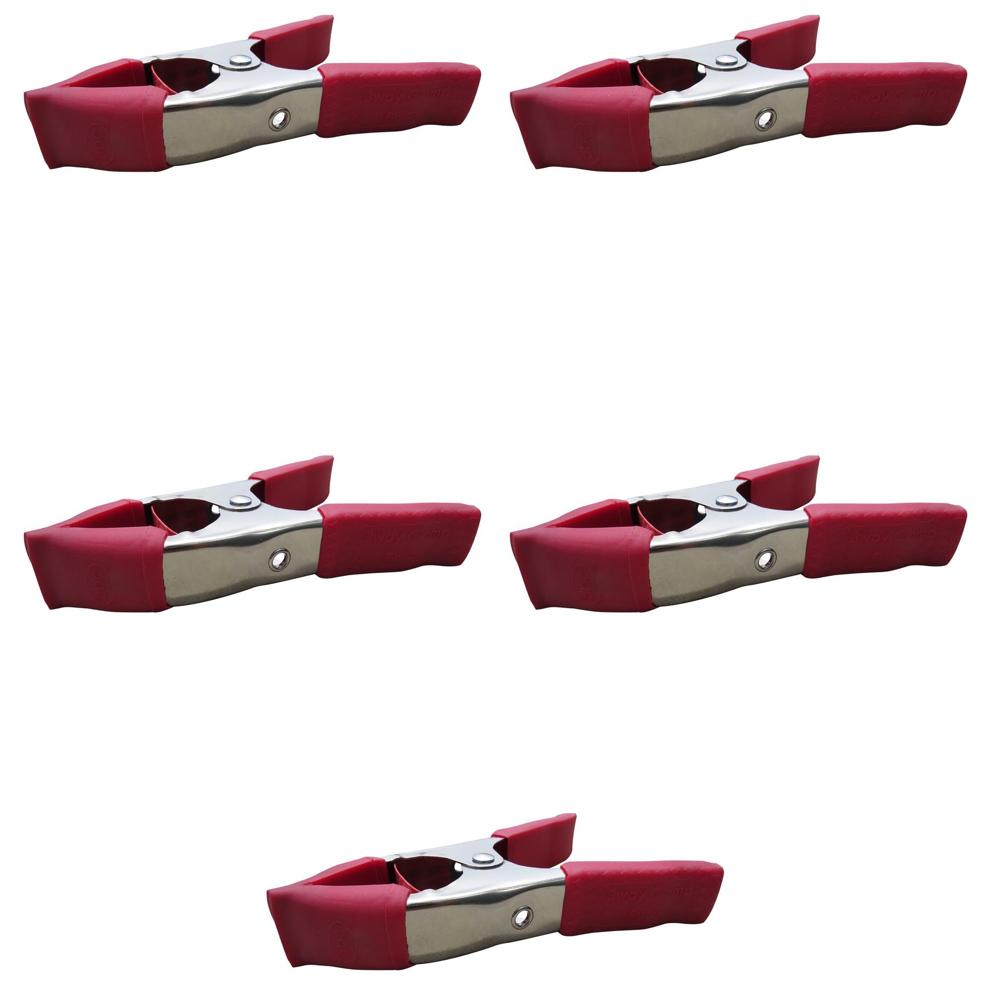 FastCap02094 3 Way Clamp Spring Clamp/Edge Clamp with Rubber Tips, 5-Pack