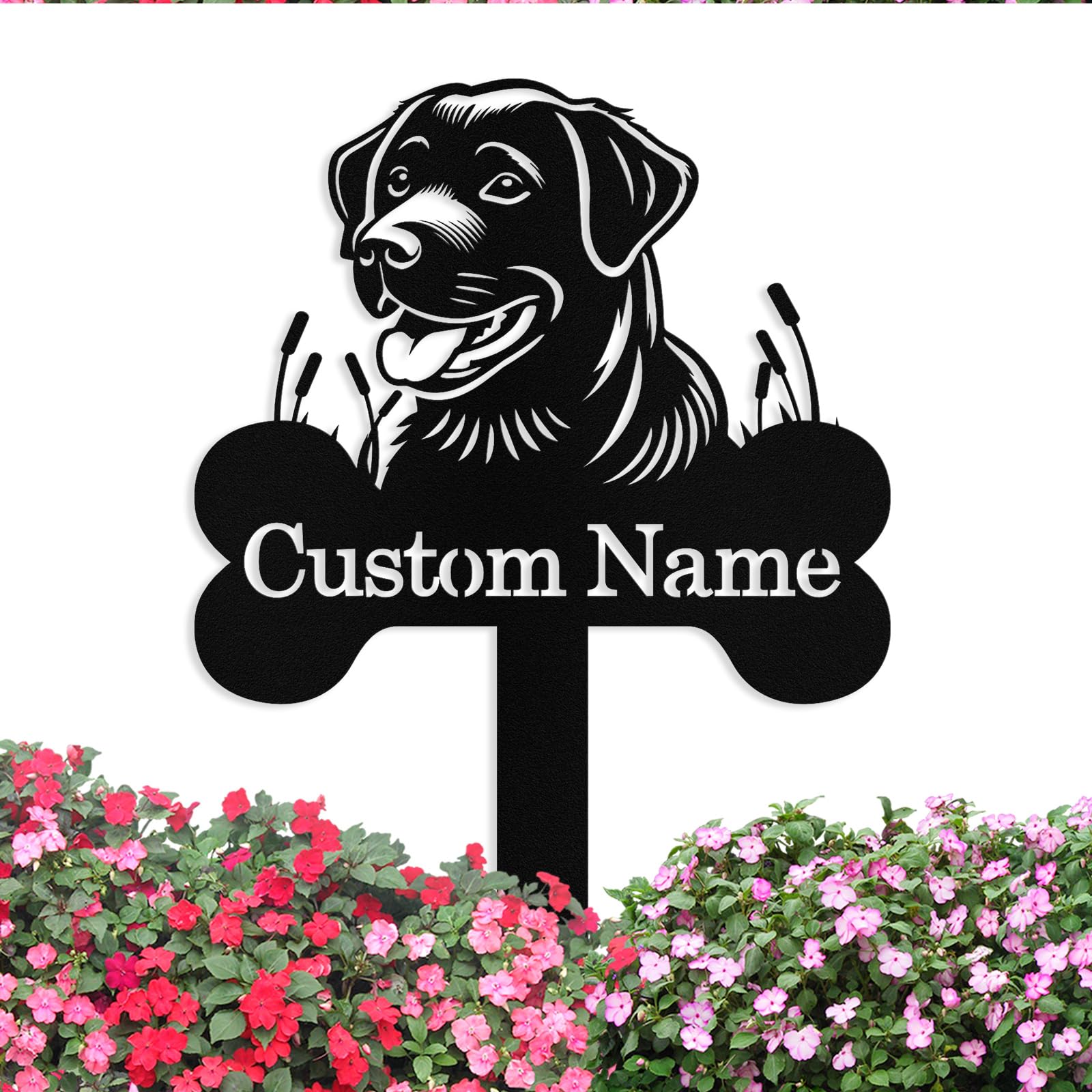 Custom Metal Garden Signs with Stake, Personalized Dog Garden Signs for Outside, Customized Garden Name Sign for Yard Lawn Outdoors Decor Gardening Gifts for Moms Grandmas Gardeners