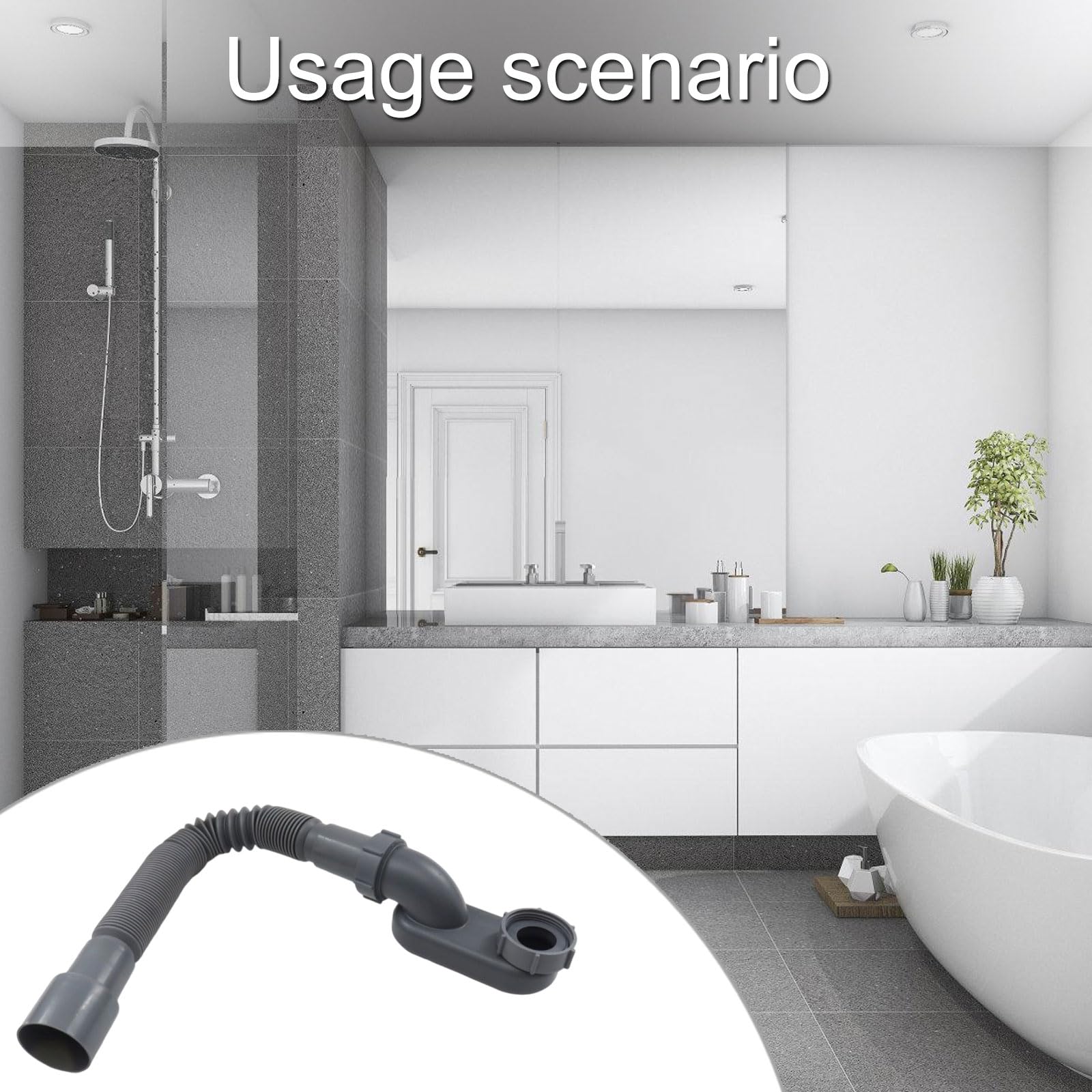 Tubo di scarico flessibile per lavello, tubo di scarico universale per installazione di bagno e cucina, soluzione idraulica facile da installare