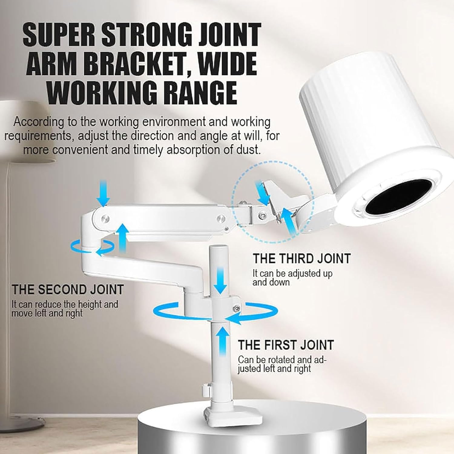 Aspiradora Eléctrica De Escritorio, Colector De Polvo De Uñas Multifuncional De 80 W Con Luz LED Ajustable, Ajuste De Velocidad Del Viento De 10 Niveles, Filtro Magnético, Para Arte De Uñas, Grabado