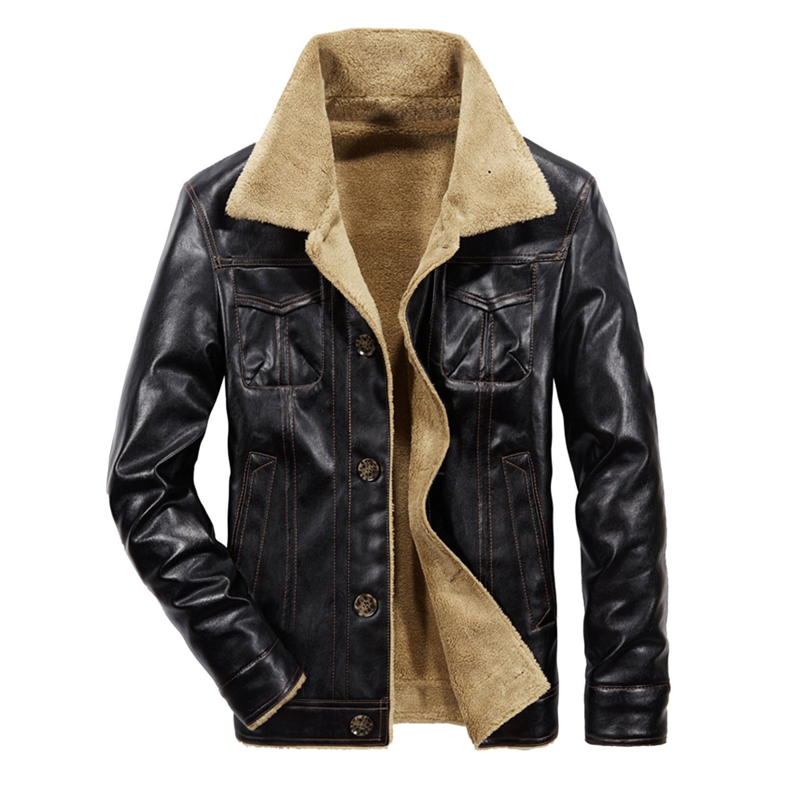 WWricotta Elegante chaqueta de sintética de invierno para abrigo acogedor con forro polar y bolsillos, prenda exterior informal para otoño y clima frío, mujer, cómoda