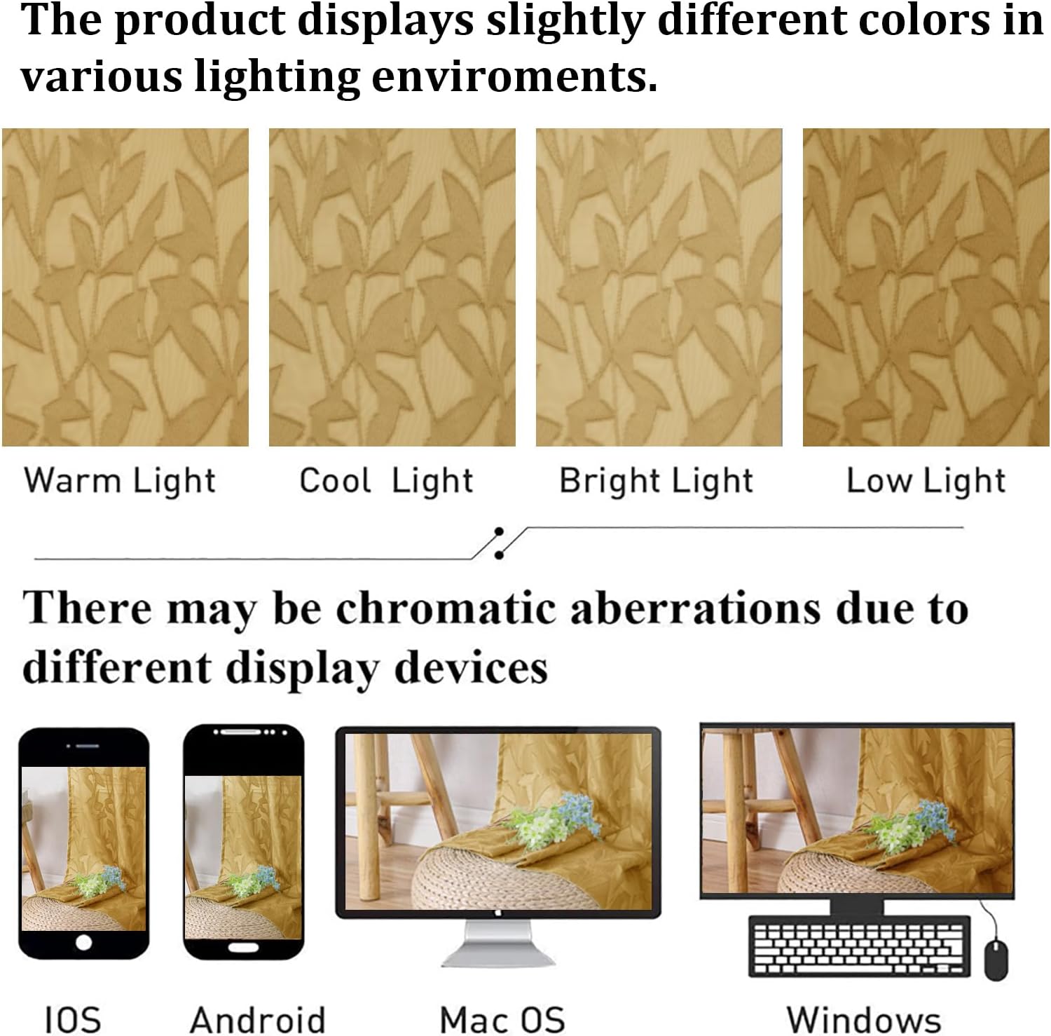 Lecloud Leia Dark Gold Sheer Valance for Windows 14 Inch Length 2 PCS, Kitchen Cafe Short Curtains with Dual Rod Pockets, Jacquard Textured Leaf Living Room Bedroom Decor, 40 W x 14 L