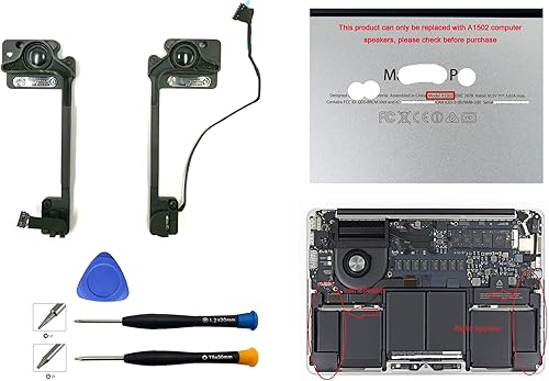Miniatura 7 de Reemplazo 923-0557, 923-00509 altavoz derecho e izquierdo apto para MacBook Pro 13 pulgadas Retina 13 pulgadas A1502 2013 2014 2015 Año