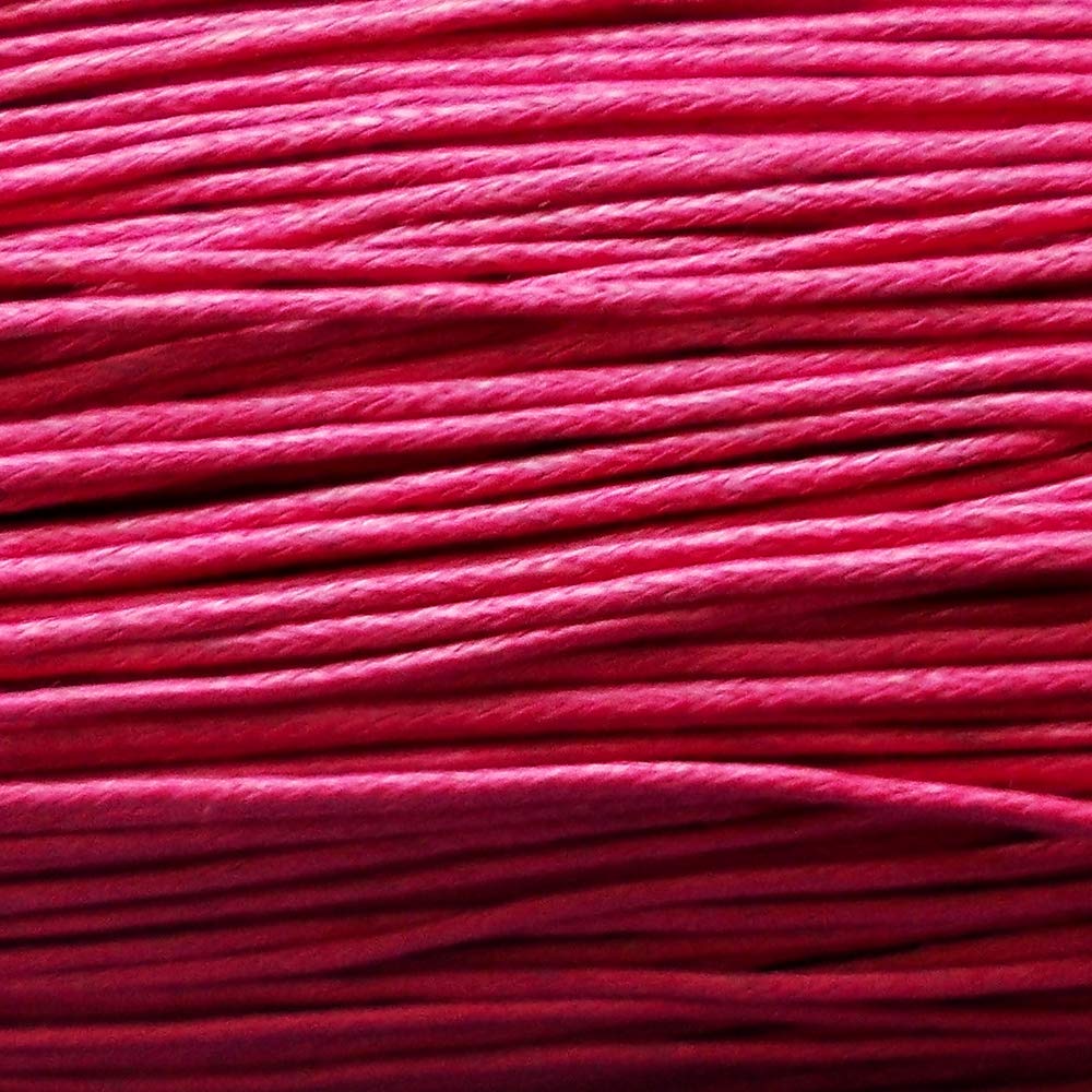 Mart-Mon Pink 1Mm Waxed Cord Cotton 15M - Bracelets, Necklaces, Jewellery Thread, Shamballa Macrame (#15 Fuchsia )