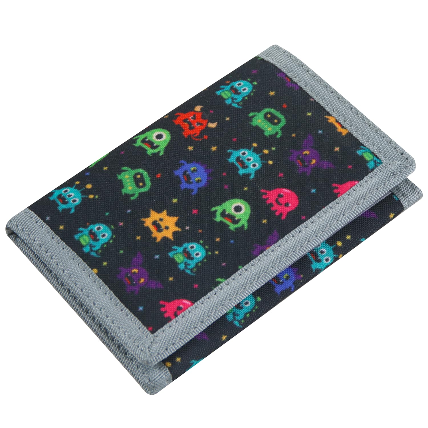 Kids Wallet for Boys Teen, Little Boys Wallet for Kids Ages 4-5-6-7-8-9-10-12, Pixel Monster Youth Wallets with Zipper Coin Pocket, Tri Fold Child Childrens Wallet for Christmas Birthday Gift Ideas
