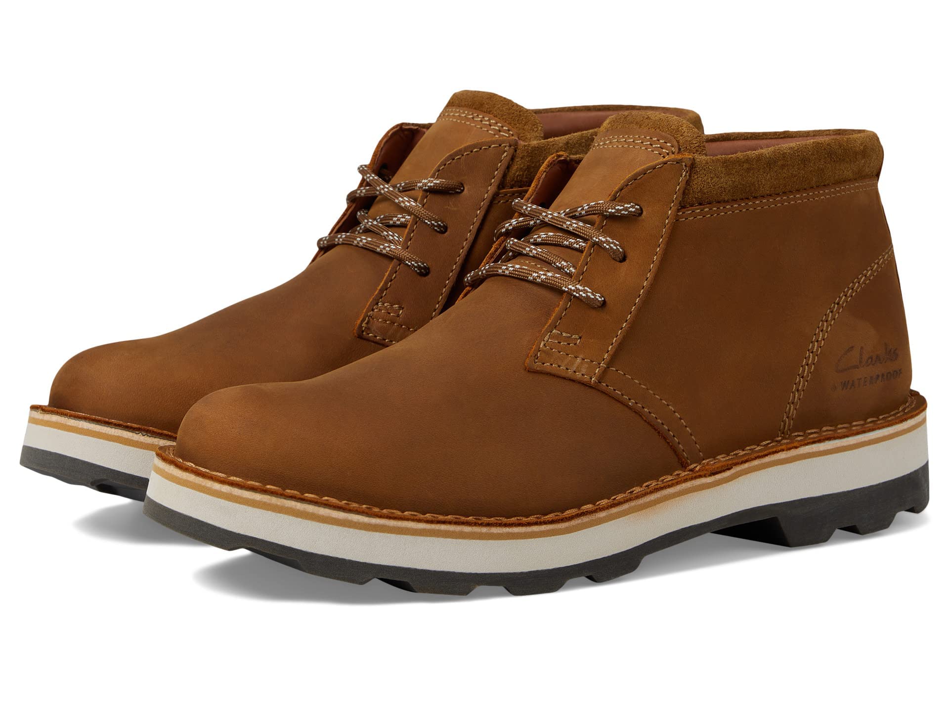 Clarks Corston DB Waterproof Brown Leather Waterproof Size  display picture 1