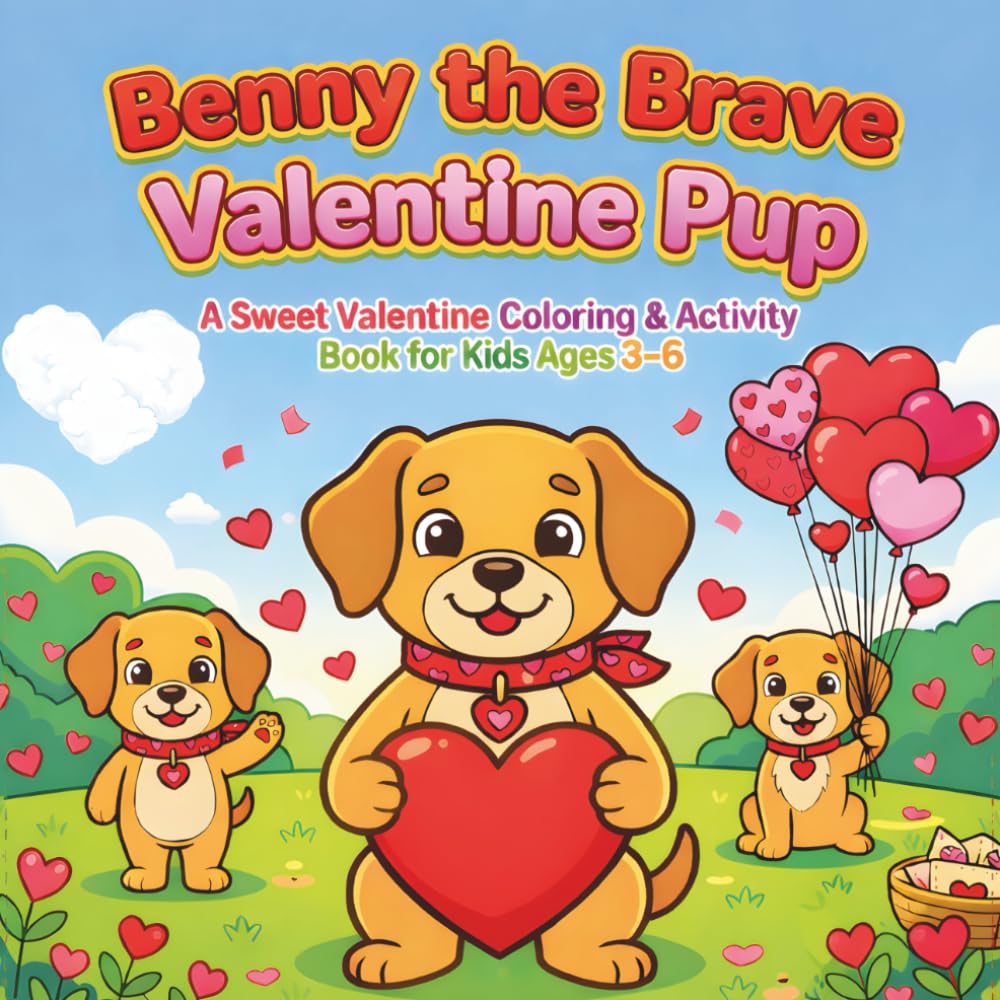 Benny the Brave Valentine Pup: A Sweet Valentine Coloring & Activity Book for Kids Ages 3–6 (Little Valentine Adventures)