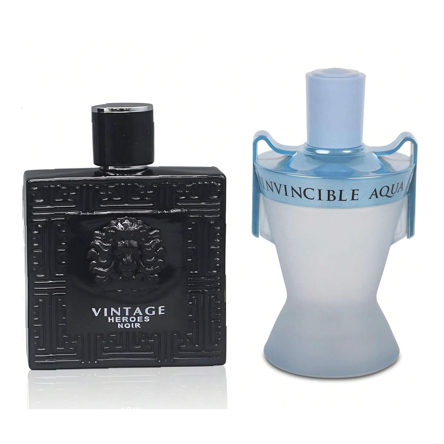 AFLUXE Vintage Heroes Noir&Invincible Aqua Combo Cologne for Men/Eau de Parfum Natural Spray Top Notes of Green Apple and Lemon Middle Notes of Bean Base Notes of Geranium- Natural Spray 100ML