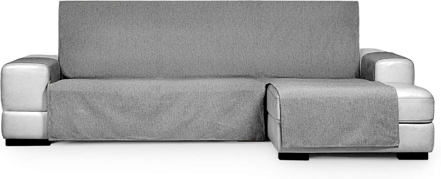 Eysa Genna Sofa Cover Stain Resistant Chaise Longue Right Grey