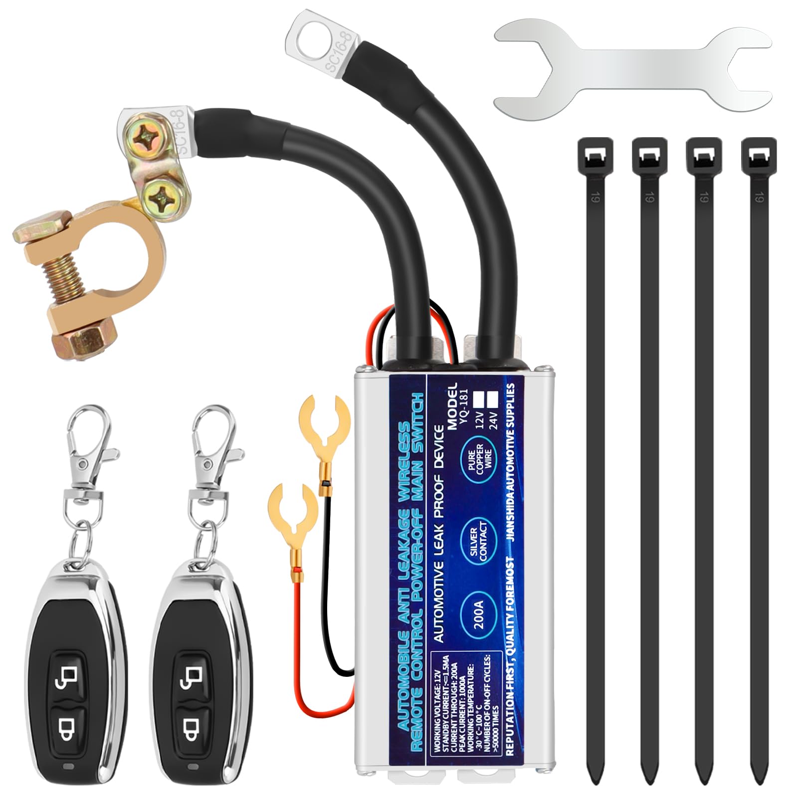 Coupe Circuit Batterie 12V Télécommande, Interrupteur 12V, Circuit Voiture Interrupteur, Coupe Batterie Voiture, pour caravanes, motos, RV, ATV, camions, bateaux