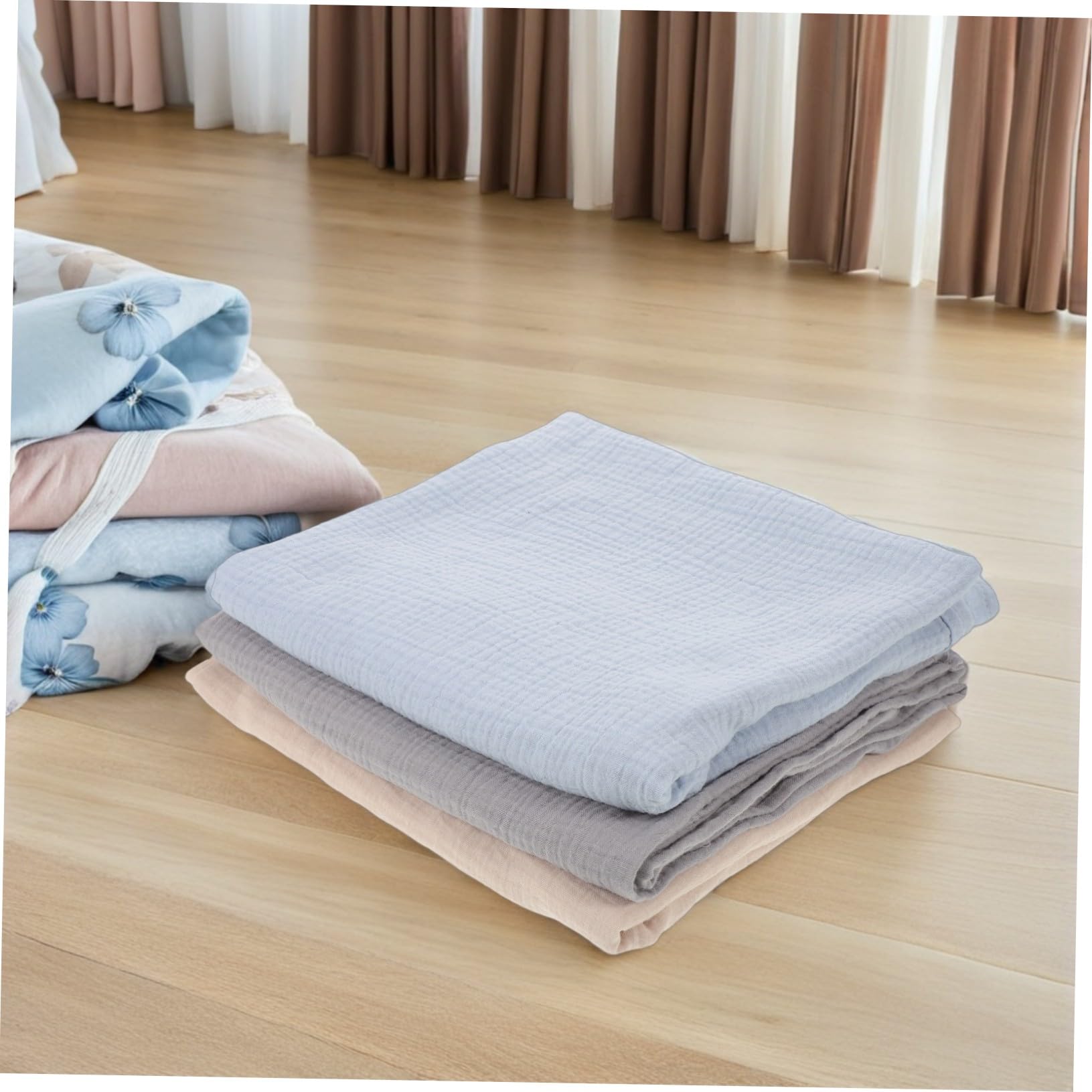 FRCOLOR 3 Piezas Manta para Recién Nacido de Muselina Mantas para Envolver Niña Unisex Suaves y Grandes para Dormir y Baño
