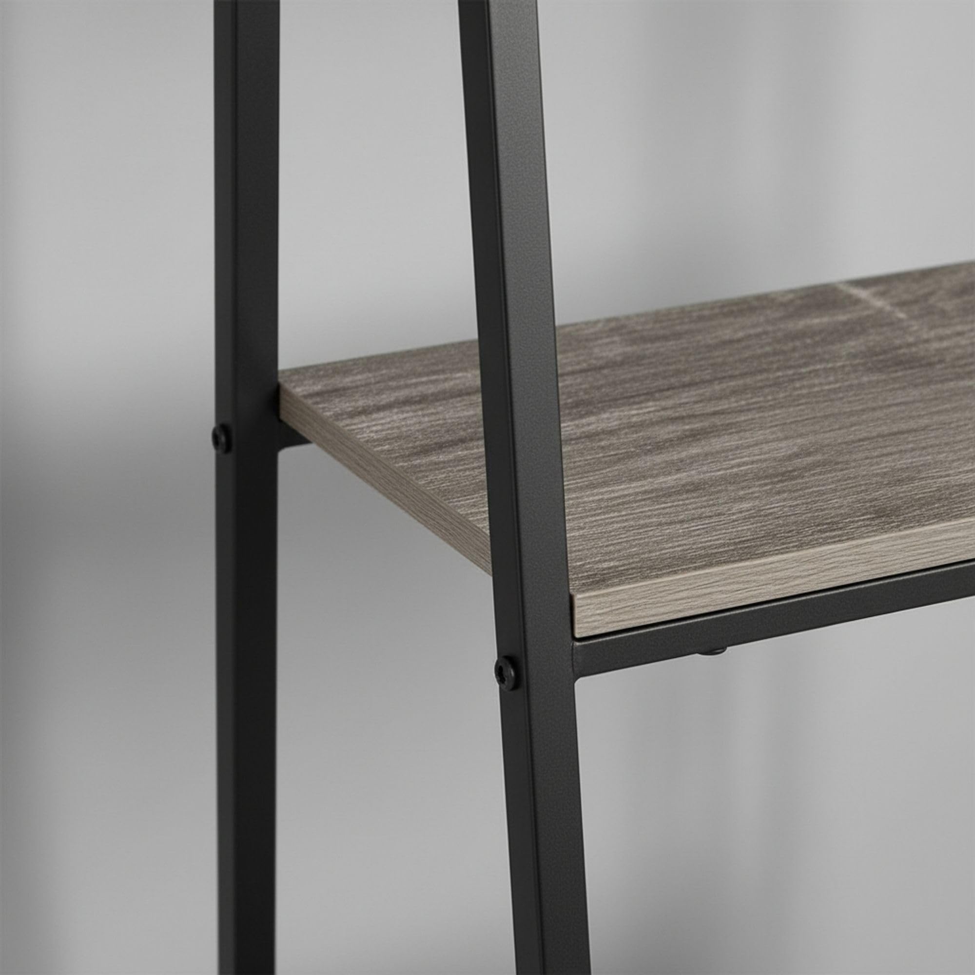 INDE MOBLEKIT | Estantería de Madera y Metal Negro 4 Niveles 60×34.5×150 cm, Librería Moderna con Baldas para Libros, Estantería Almacenaje Hogar y Decoración, Acabado Mate Fácil Montaje