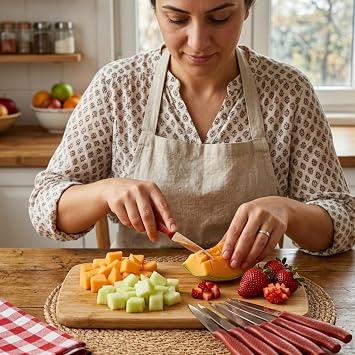 8’lİ Meyve ve Sebze Kesme Bıçağı Seti – Paslanmaz Çelik, Ergonomik Saplı, Keskin ve Pratik Kullanım