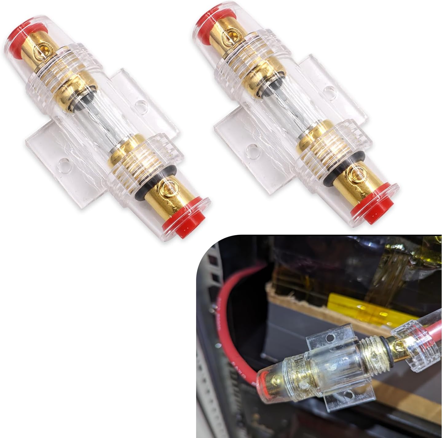 Crynod 2 PCS Car Fuse Holder Replacements for Alarm