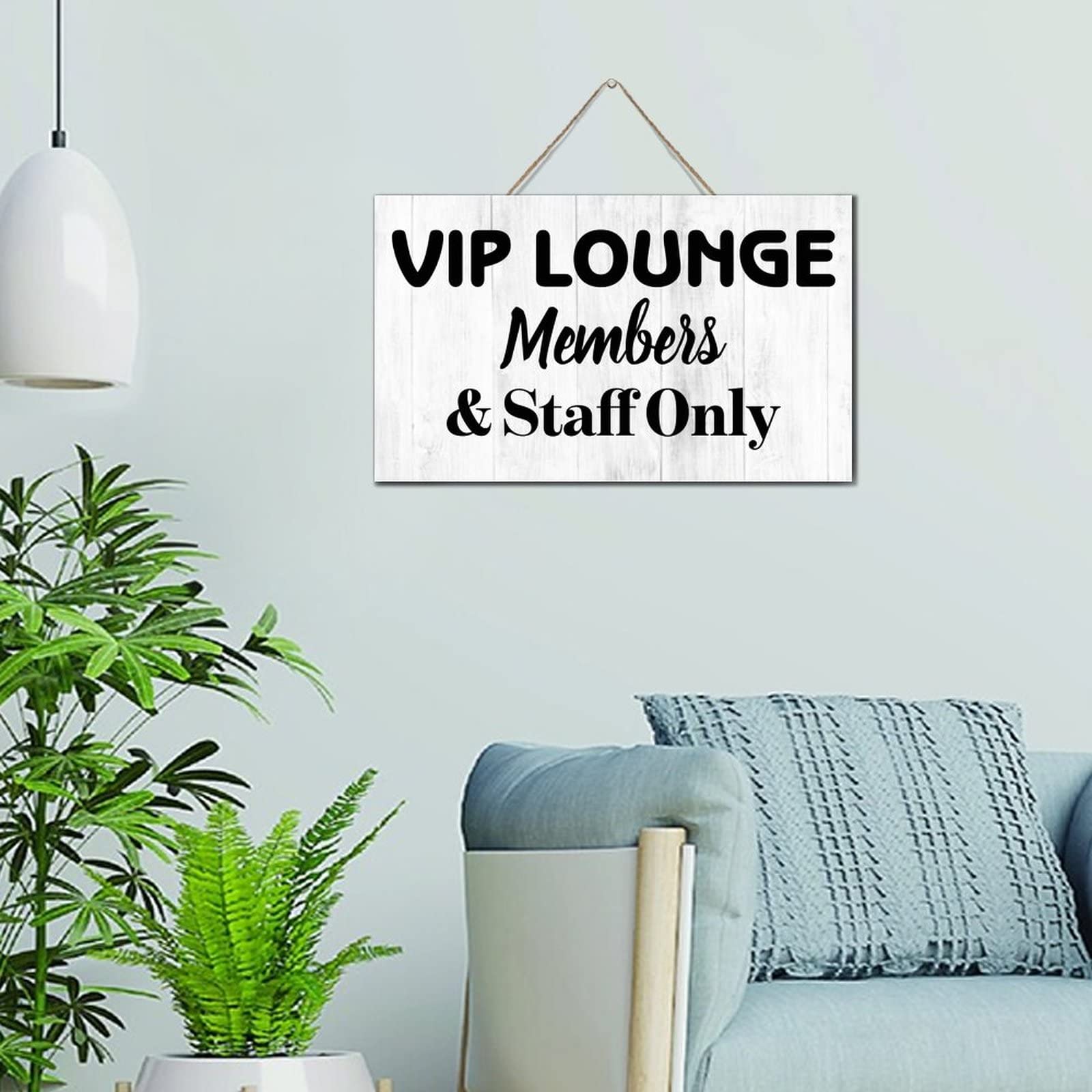 NABRAND VIP Lounge Members And Staff Only Gallery Wall Decor Signs Positive Wood Plaque Positive Wall Art Wood Plaque Sign Home Decor for Window Front Porch 6x10 Inch