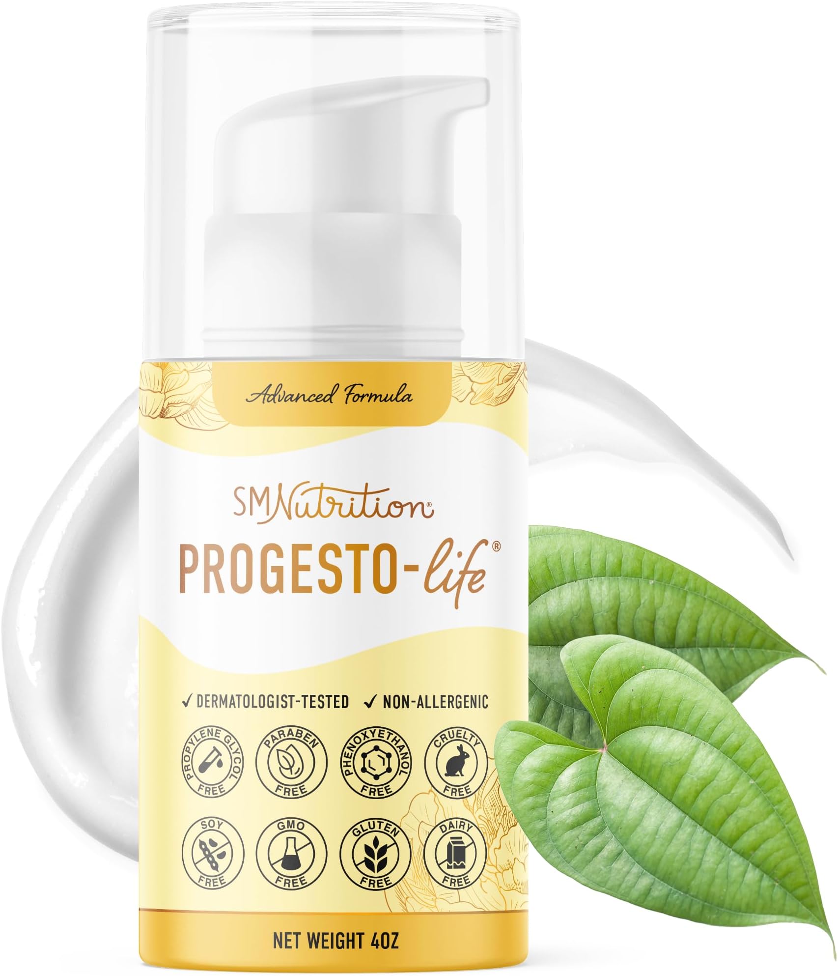 Progesterone Cream (Bioidentical) 4oz Pump of 2000mg USP Bio-Identical Progesterone. For Women during Menopause, PCOS or TTC. Paraben-Free, Soy-Free & Non-GMO. Best Topical Creams