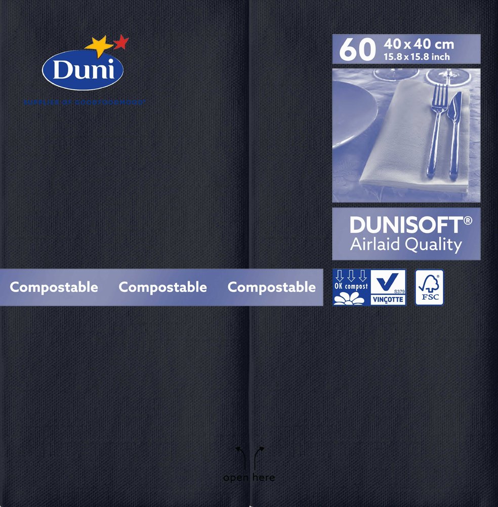 Duni 168391 Dunisoft Large Prefolded Lunch Napkins, Prefolded (1/8
