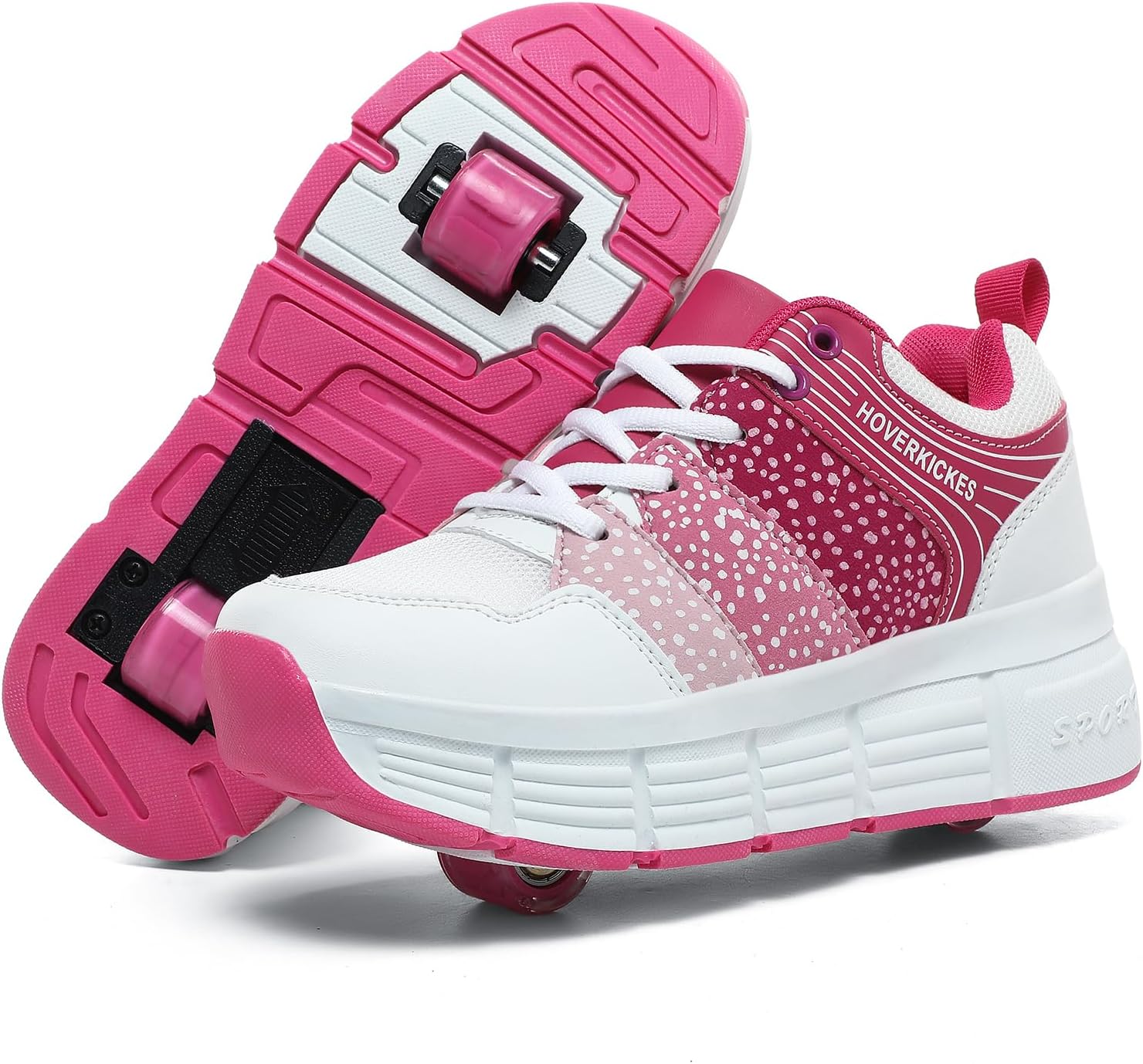 Kids Roller Skate Shoes with Wheels Roller Sneakers for Boys Girls Kids Deformation Wheeled Shoes ﻿