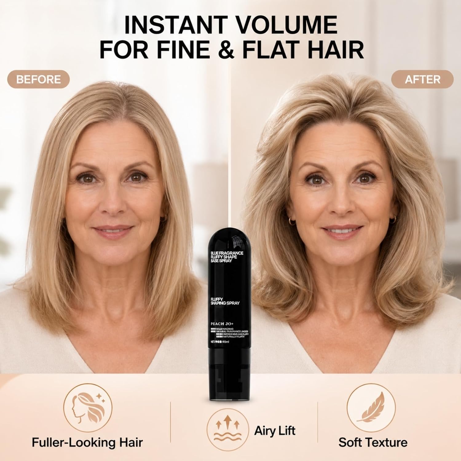 Peach-Scented Volumizing & Setting Spray for Fine & Flat Hair