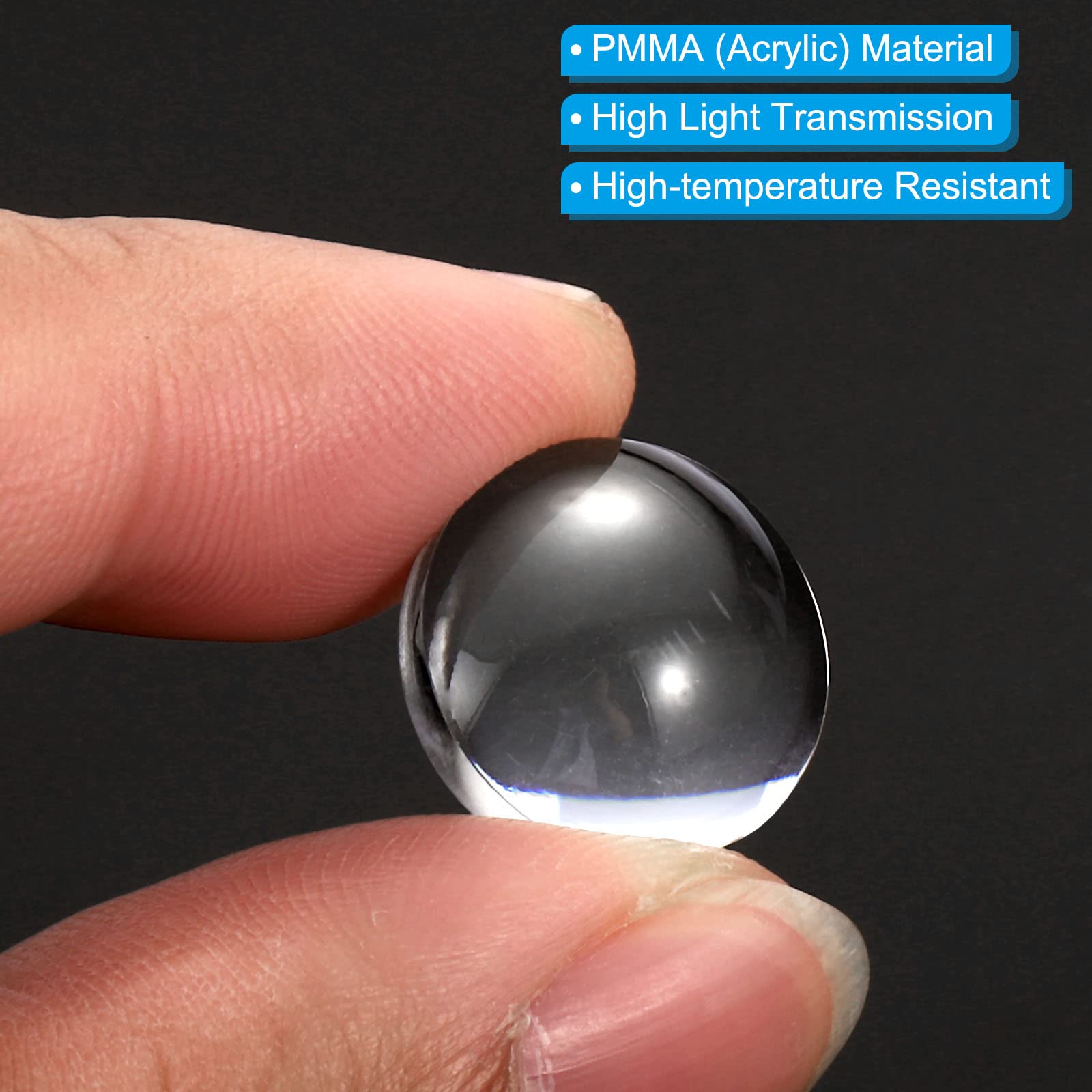 Lentille Optique Menée LED Condenseur 44/19mm Lentille Verre Convexe Objectif LED Convexe