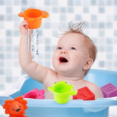 Miniatura 6 de Bloques y bolas de bebé de 6 a 12 meses en adelante bloque de construcción suave de 18 unidades juguetes apilables para niños pequeños juguete