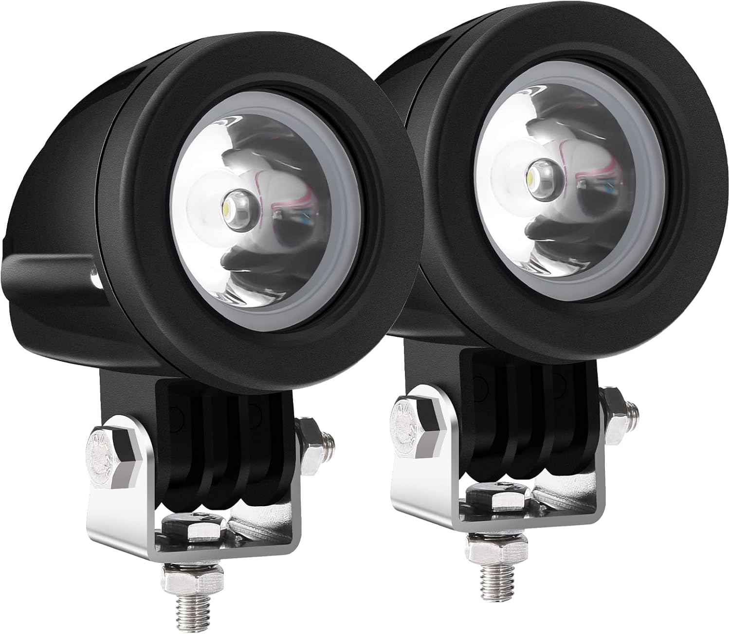 Audak 2Pcs 10W Spot Mini LED Work Light 2 Inch Round LED Driving Lights Fog Lights for Motorcycle Motorbike Bike Dirt Bike Truck ATV UTV