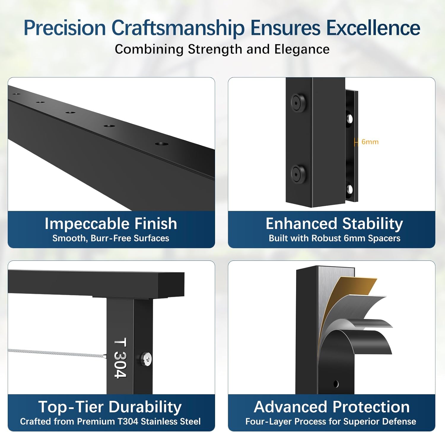 36" Side Mount Cable Railing Post, 3 Pack Level Space-Saving Side Mount Post System, Stainless Steel T304 Fascia Mount Handrail Post, Heavy-Duty Cable Railing Kit Indoor Outdoor Deck Post