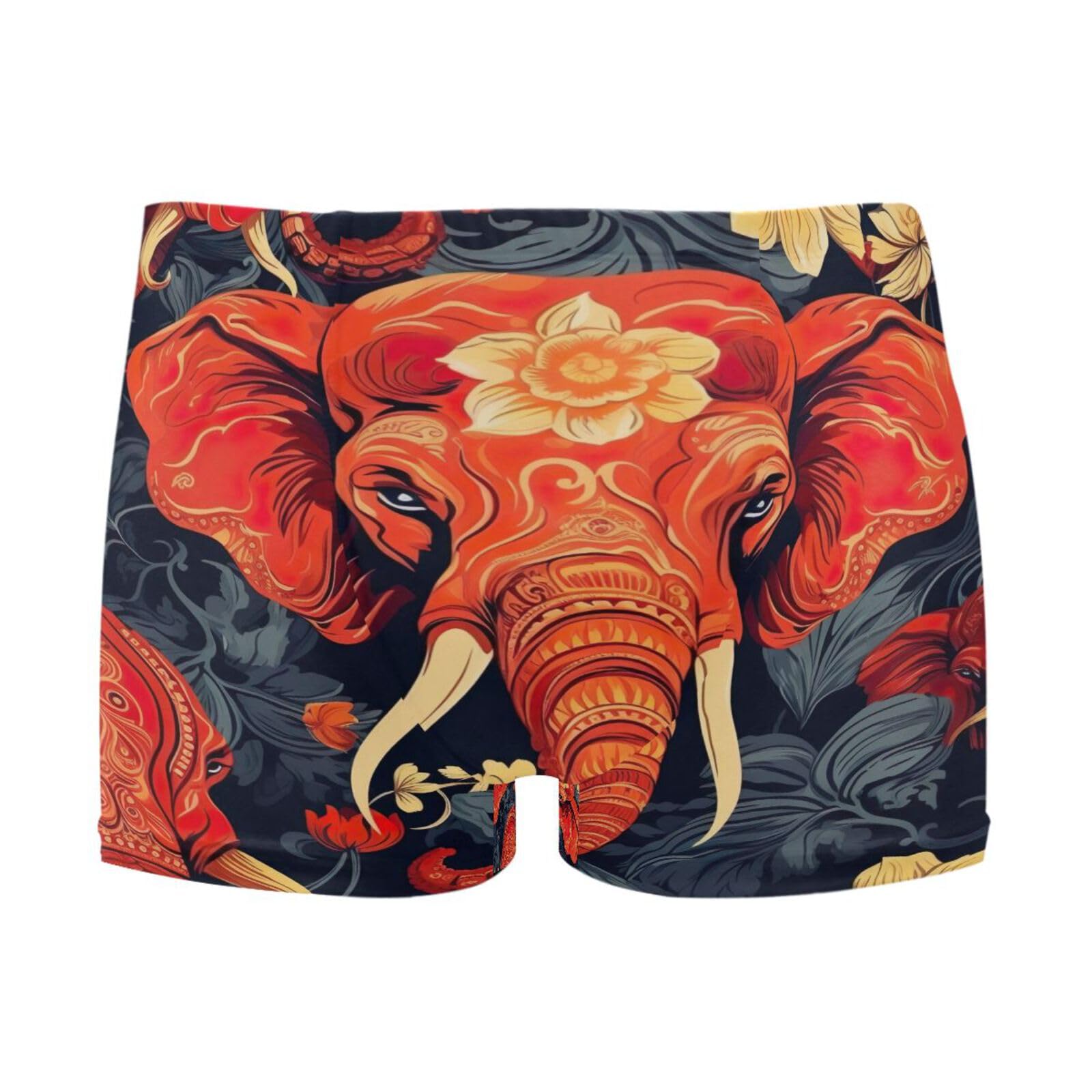 UMIRIKO Elephant Boho Mandala Mens Swim Trunks Swimwear Bathing Suit Swim Brief Square Leg Board Short S-3XL 202a0738