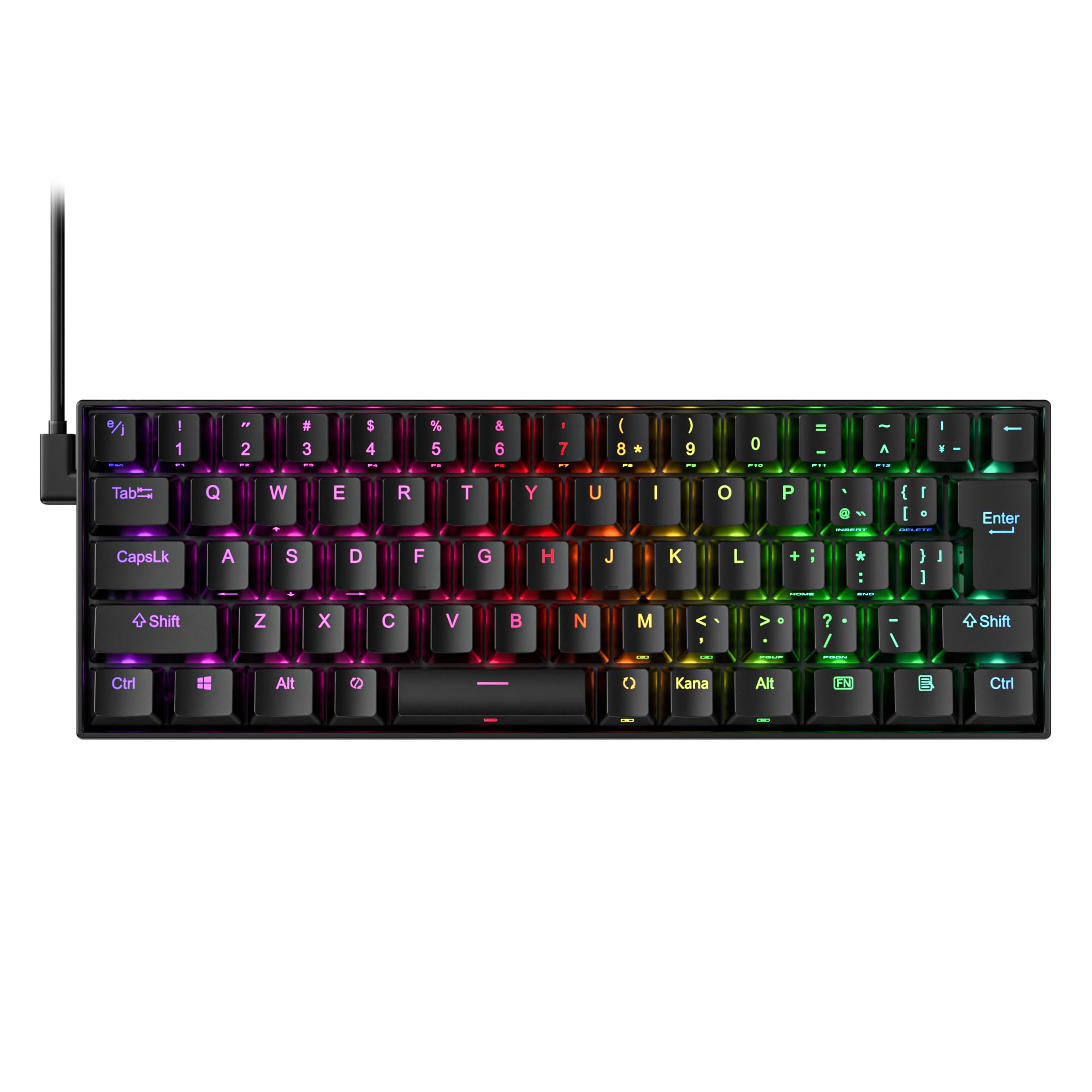 Redragon K630RGB-JPT1 61キー メカニカルキーボード Amazon | Redragon K630 60% 有線 RGB ゲーミングキーボード、61キー