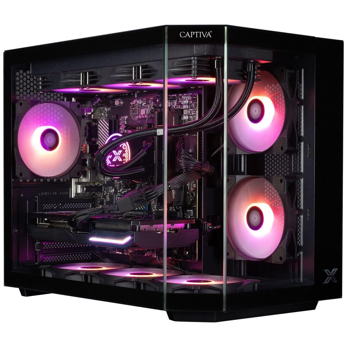 CAPTIVA Highend Gaming R89-652 AMD Ryzen? 7 7800X3D 32GB DDR5-SDRAM 1TB SSD NVIDIA GeForce RTX 5070 Ti Windows 11 Home Midi Tower PC Nero