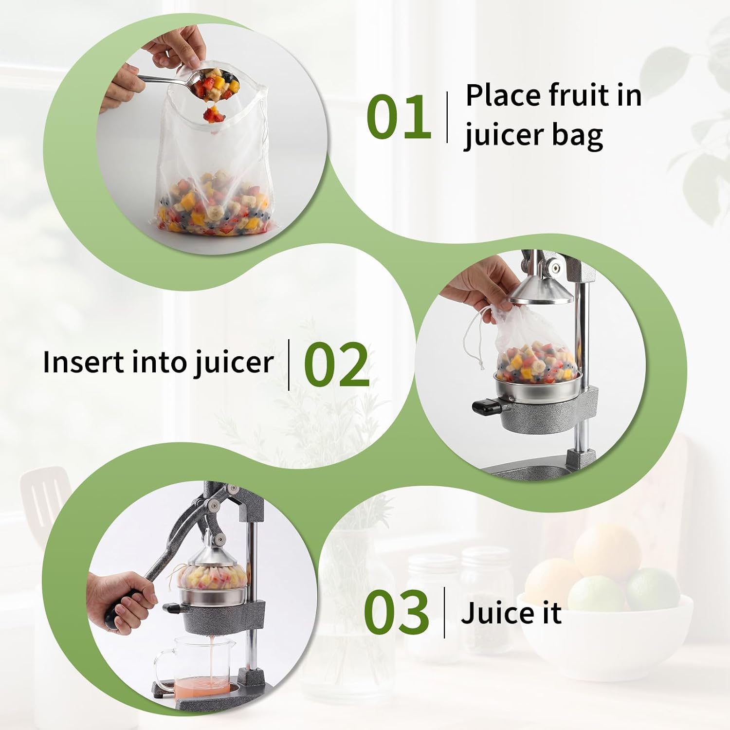 Cast Iron Juicer Bags,6Pack