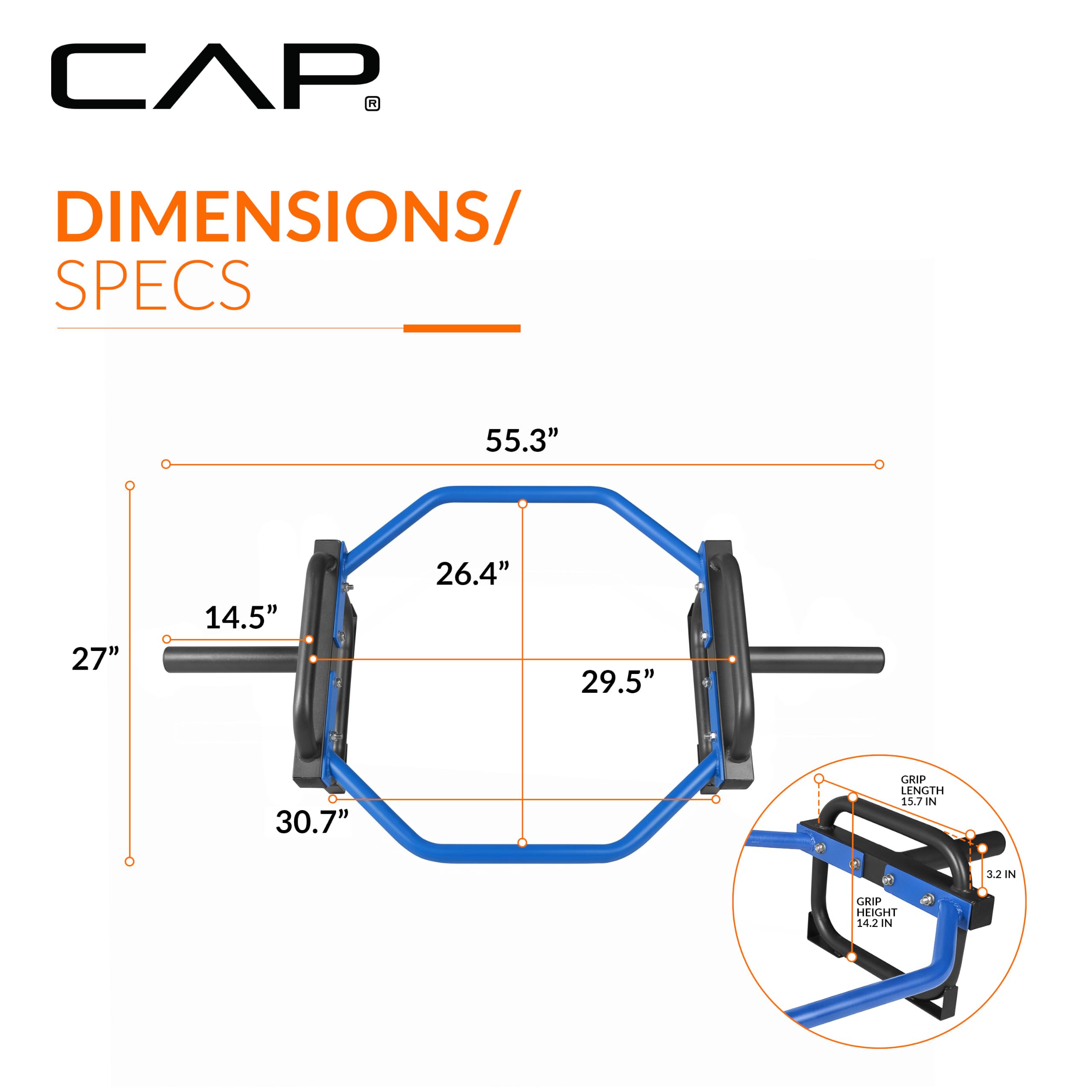 Amazon | CAP Barbell オリンピックトラップバー、六角棒、シュラッグ