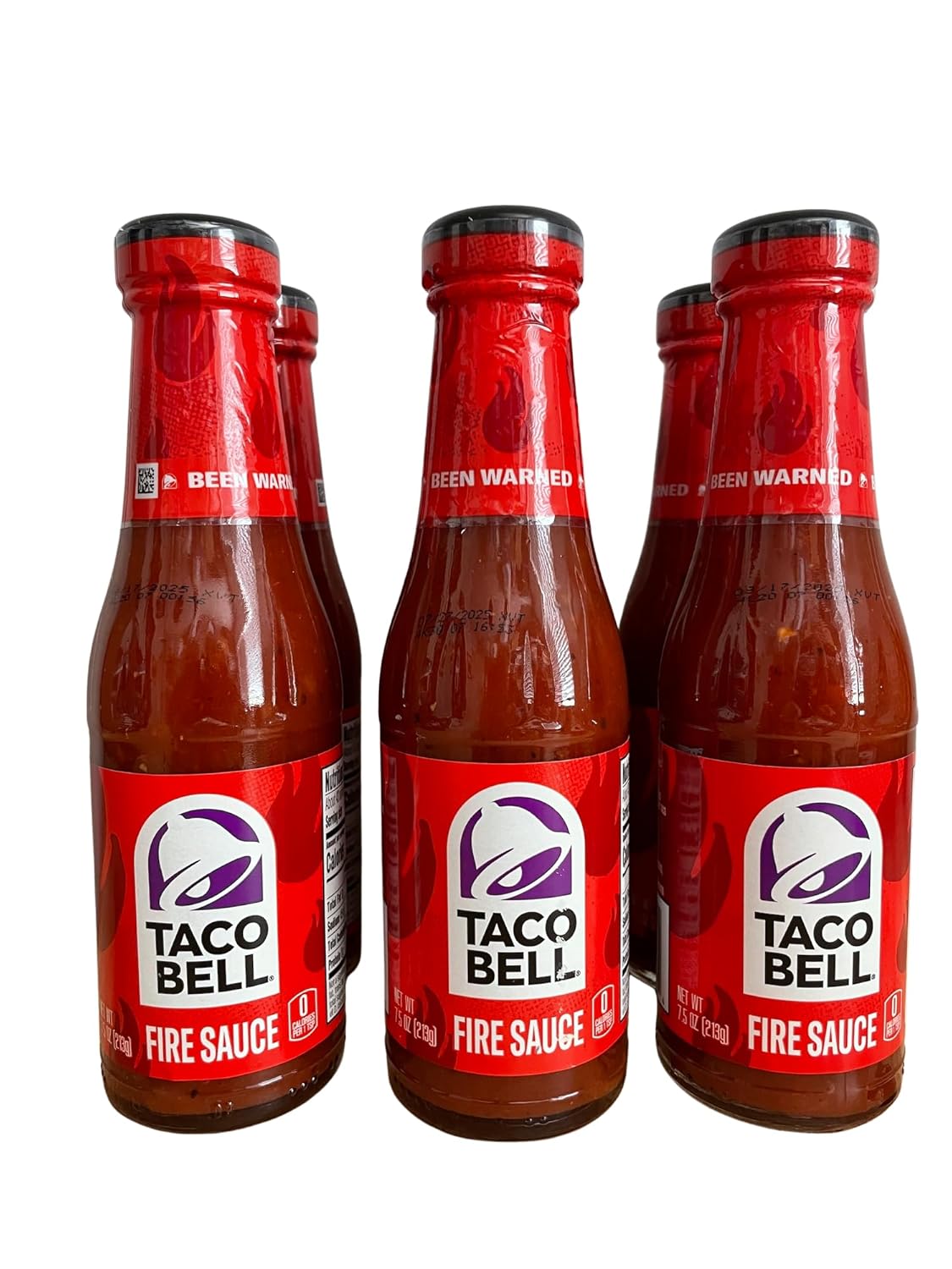 Taco Bell Fire Sauce, 7.5 oz (213g) - Pack of 6, Bold & Spicy Hot Sauce for Tacos, Burritos, Nachos & More
