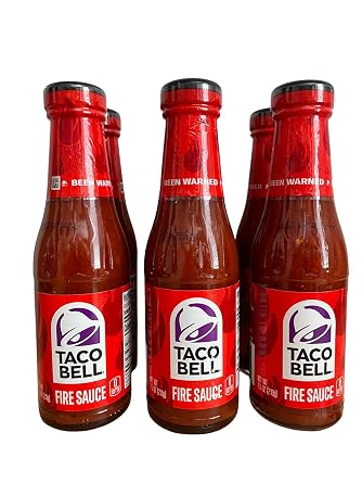 Taco Bell Fire Sauce, 7.5 oz 213g - Pack of 6, Bold & Spicy Hot Sauce for Tacos, Burritos, Nachos & More