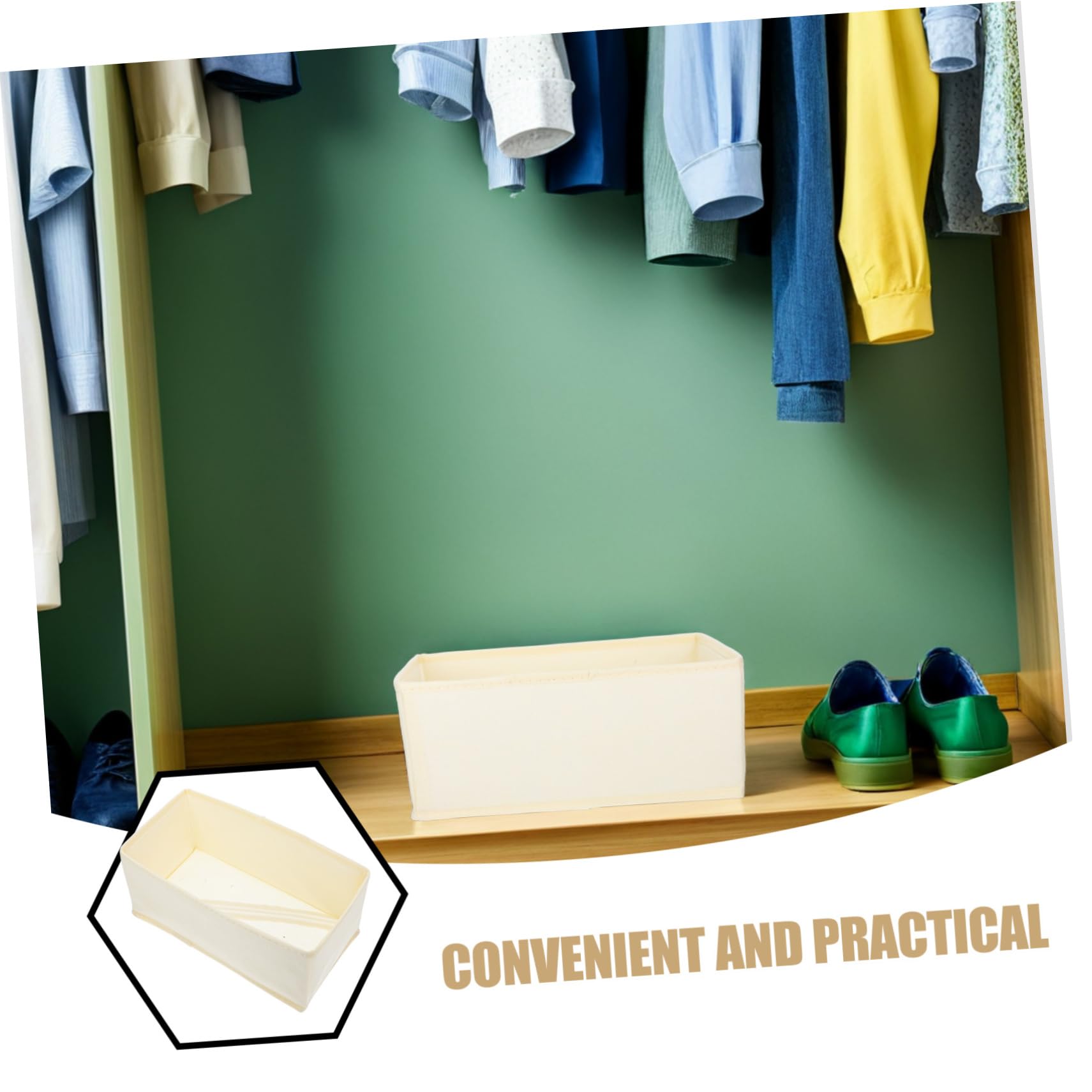 6 Stück Schubladenorganizer für Socken und Wäsche in Beige