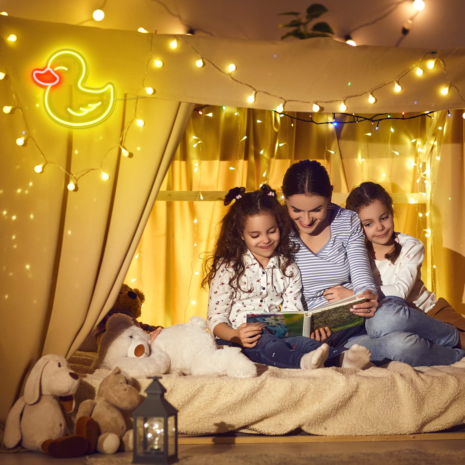 Letrero de neón de pato para baño, lámpara de luz nocturna de pato amarillo, regalo para amantes de patos, luz LED, funciona con USB, decoración de pared colgante para dormitorio, fiesta, 7