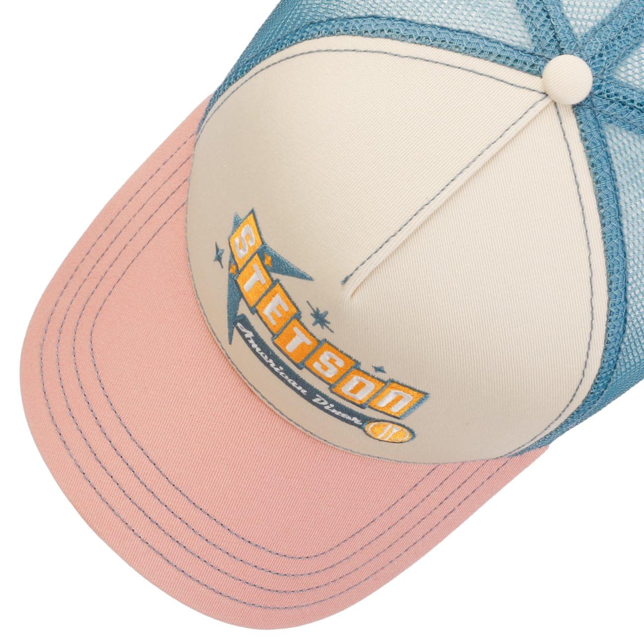 Stetson Casquette Trucker American Diner Femme/Homme - de Baseball Mesh Snapback, avec Visiere, Visiere Printemps-ete Printemps Ete