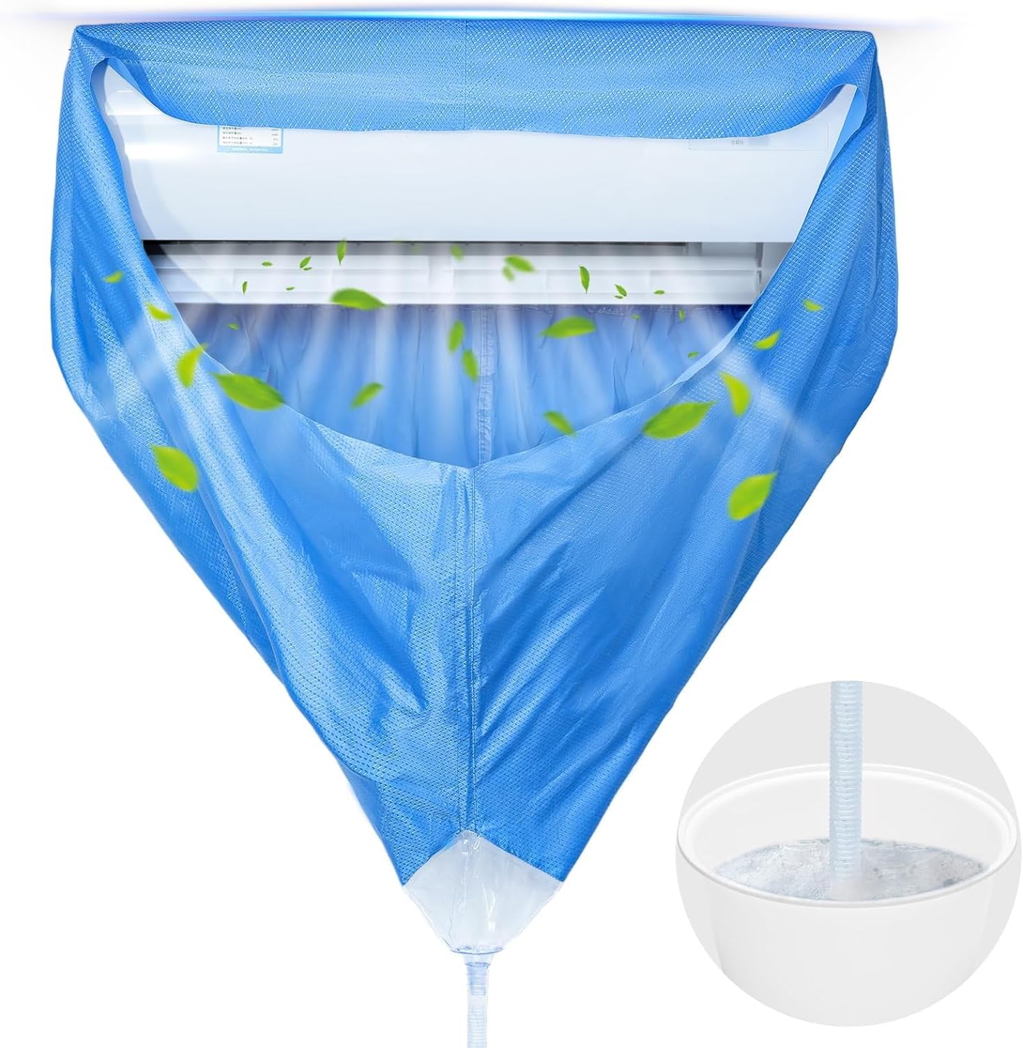 ALMEKAQUZ Split Air Conditioner Cleaning Cover,Air Duct Cleaning Tools,Waterproof Air Conditioning Service Bag with Drainpipe Wall Mounted Dust Washing Ac Clean Protector Kit