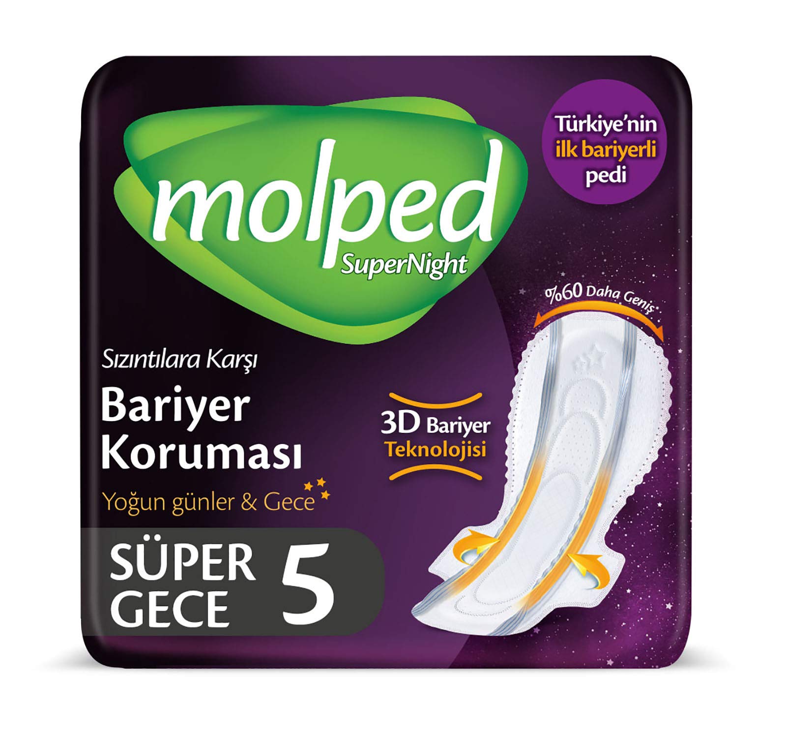 Molped Supernight Hijyenik Ped Gece 5 Adet