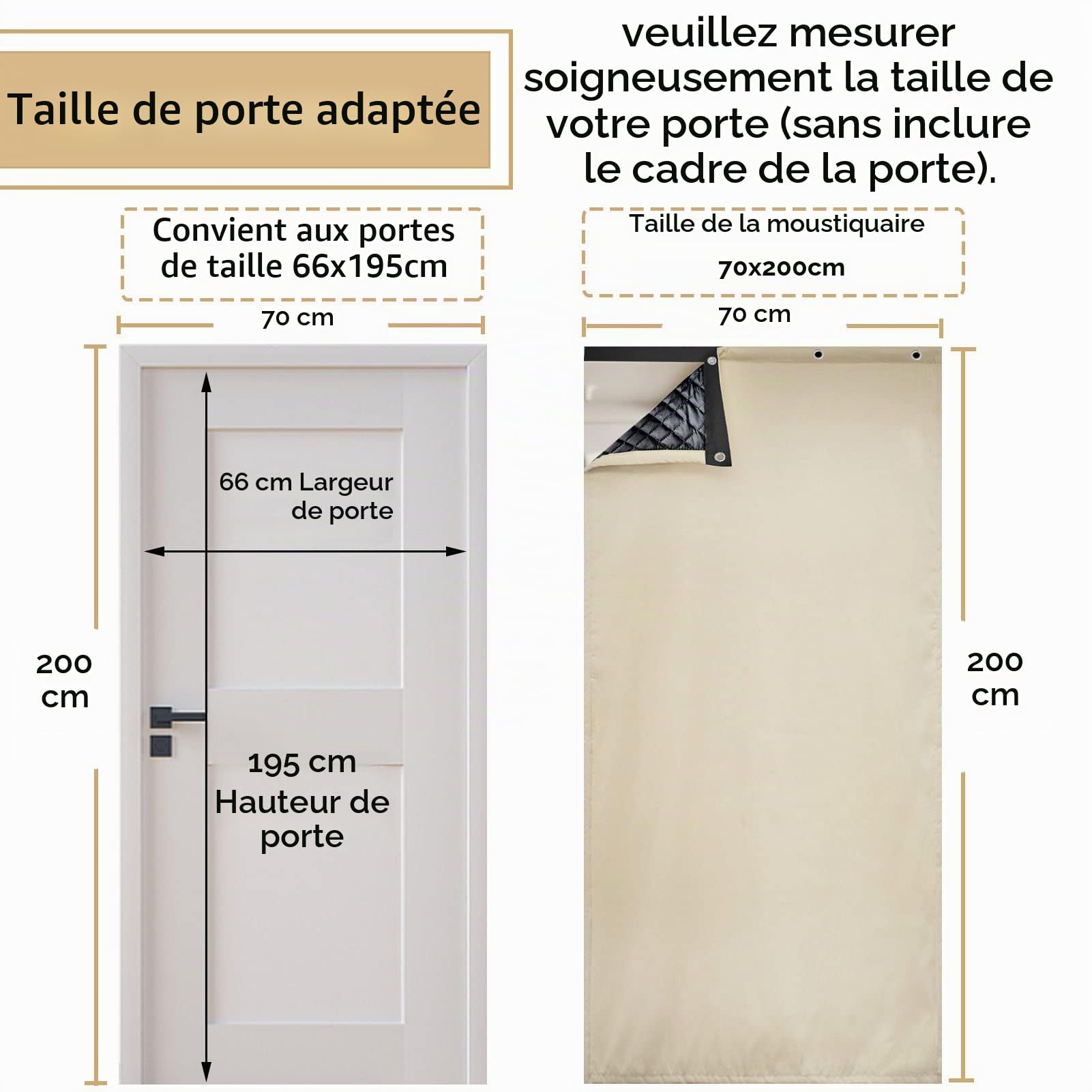 SK Studio Rideau de Porte Isolant Thermique Anti Froid Chaleur Rideaux Occultant Imperméable Coupe-Vent Séparation de Pièce pour Couloirs, Portes, Patio Marron,