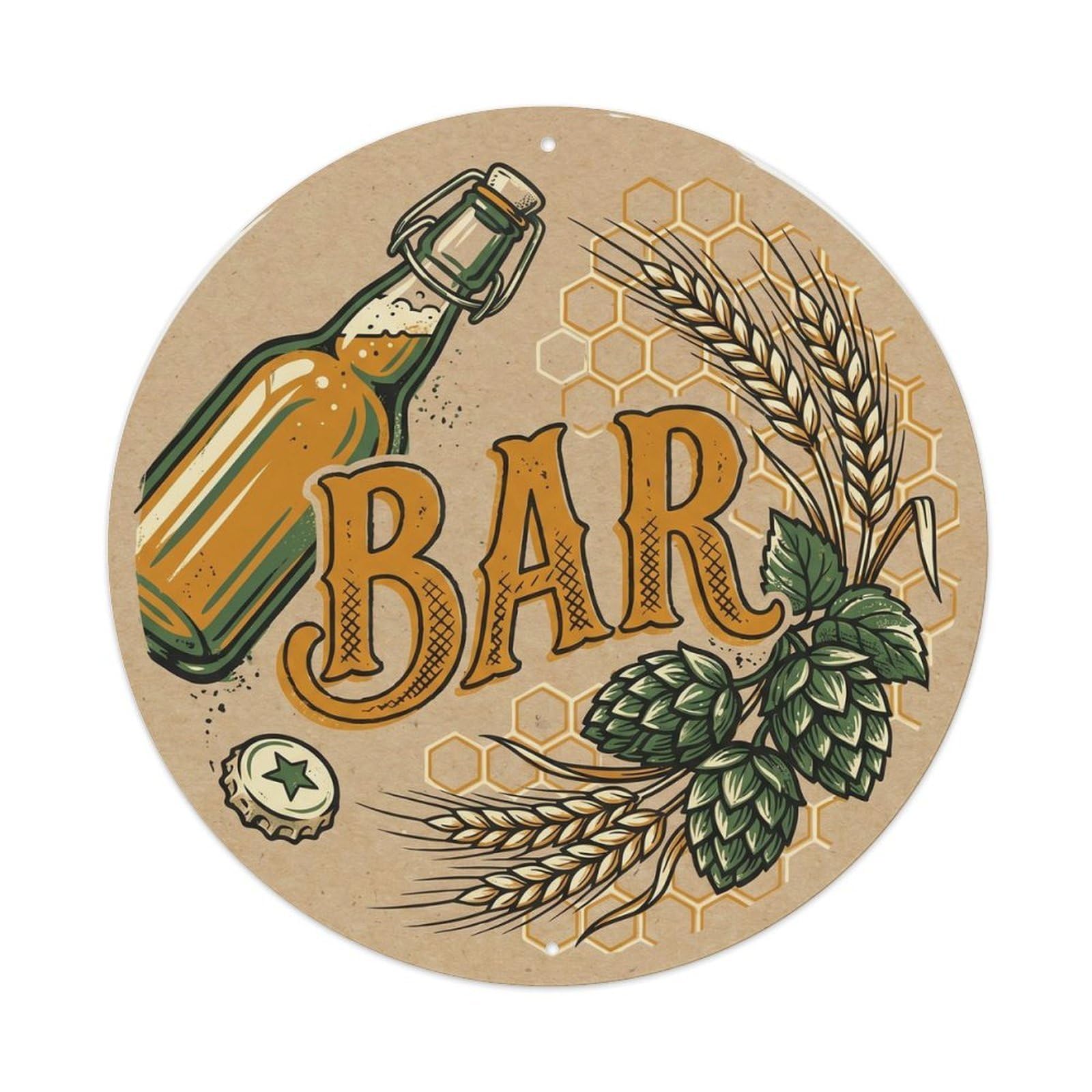 Okahys 8X8inch(20X20cm) Bar Craft Beer Tavern Ornament Metal Tin Sign