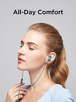 1MORE 2-Pack Piston-Fit Headphones, USB-C in Ear Ear Buds with Mic, Wired Earbuds, Noise Isolation, Control Button, Comfortable Earphones for iPhone 17/16/15/Samsung/Tablet, Blue