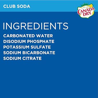 Canada Dry Club Soda Sparkling Seltzer Water, 12oz Can (Pack of 15, Total of 180 Oz)