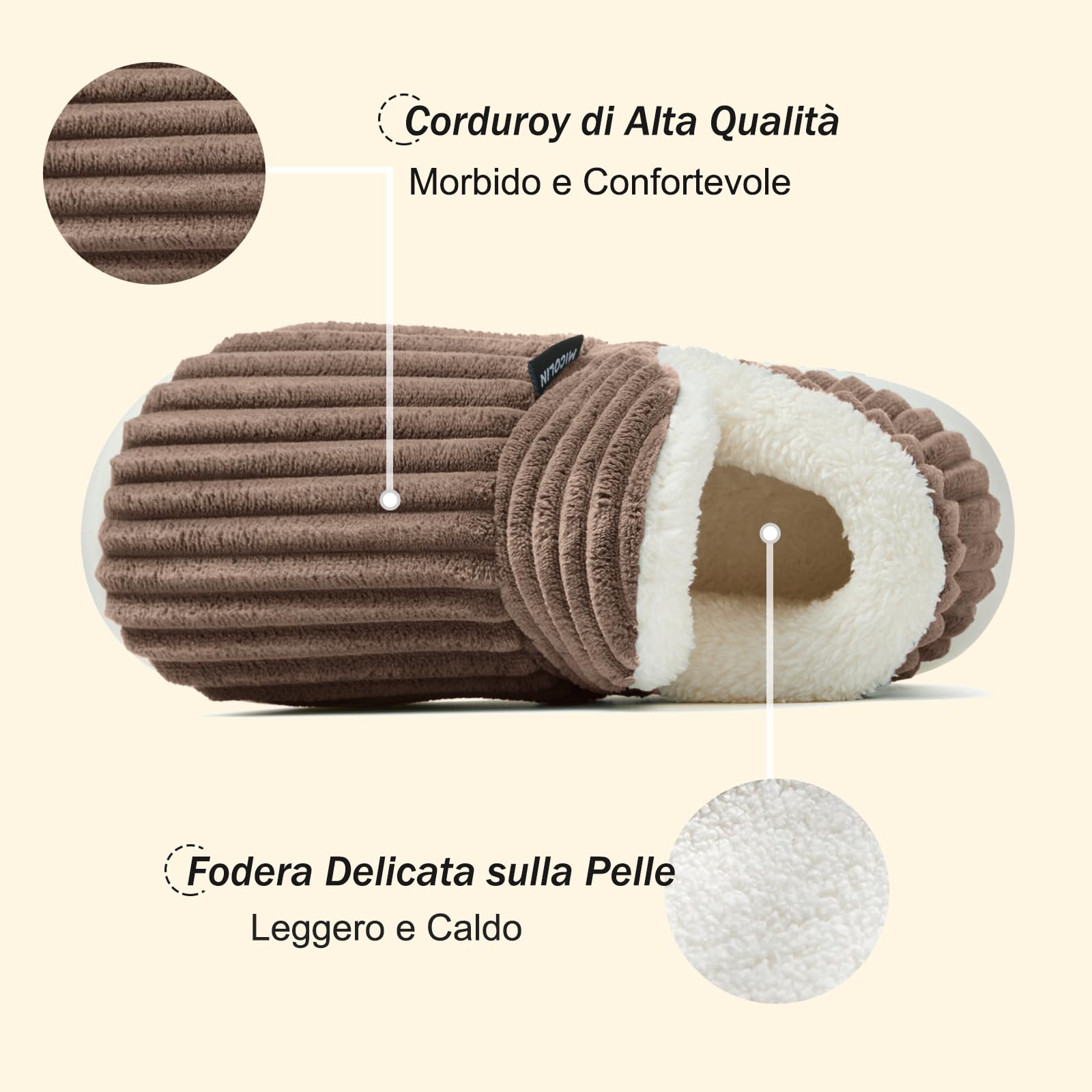 Donpapa Ciabatte Donna Uomo Invernali Pantofole Calde Peluche Chiuse Comode Memory foam Antiscivolo Inverno Scarpe